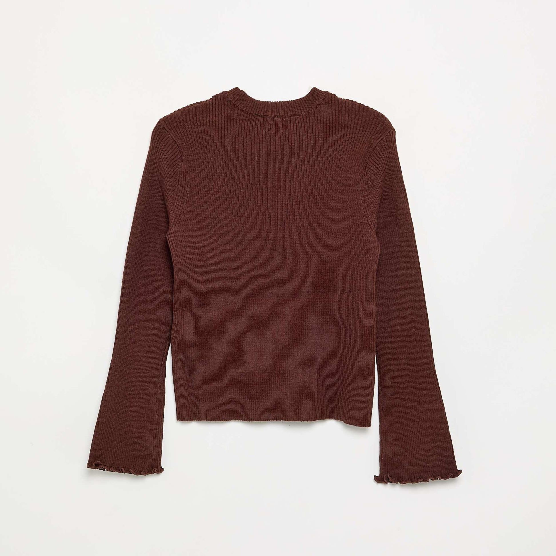 Ribbed knit jumper BROWN