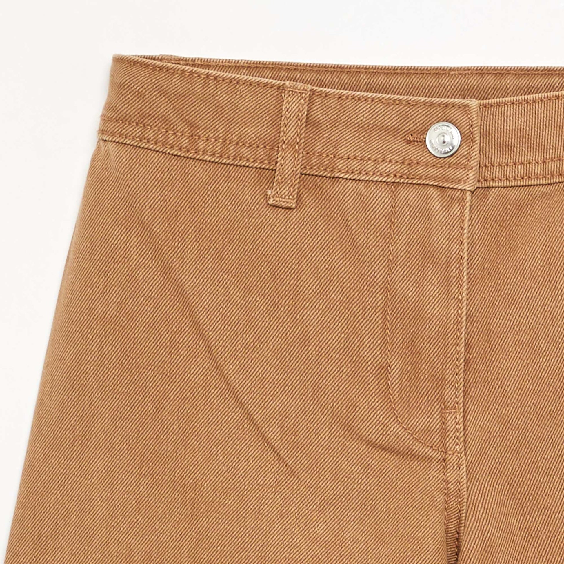 Wide-leg trousers with 'flower' embroidery BROWN