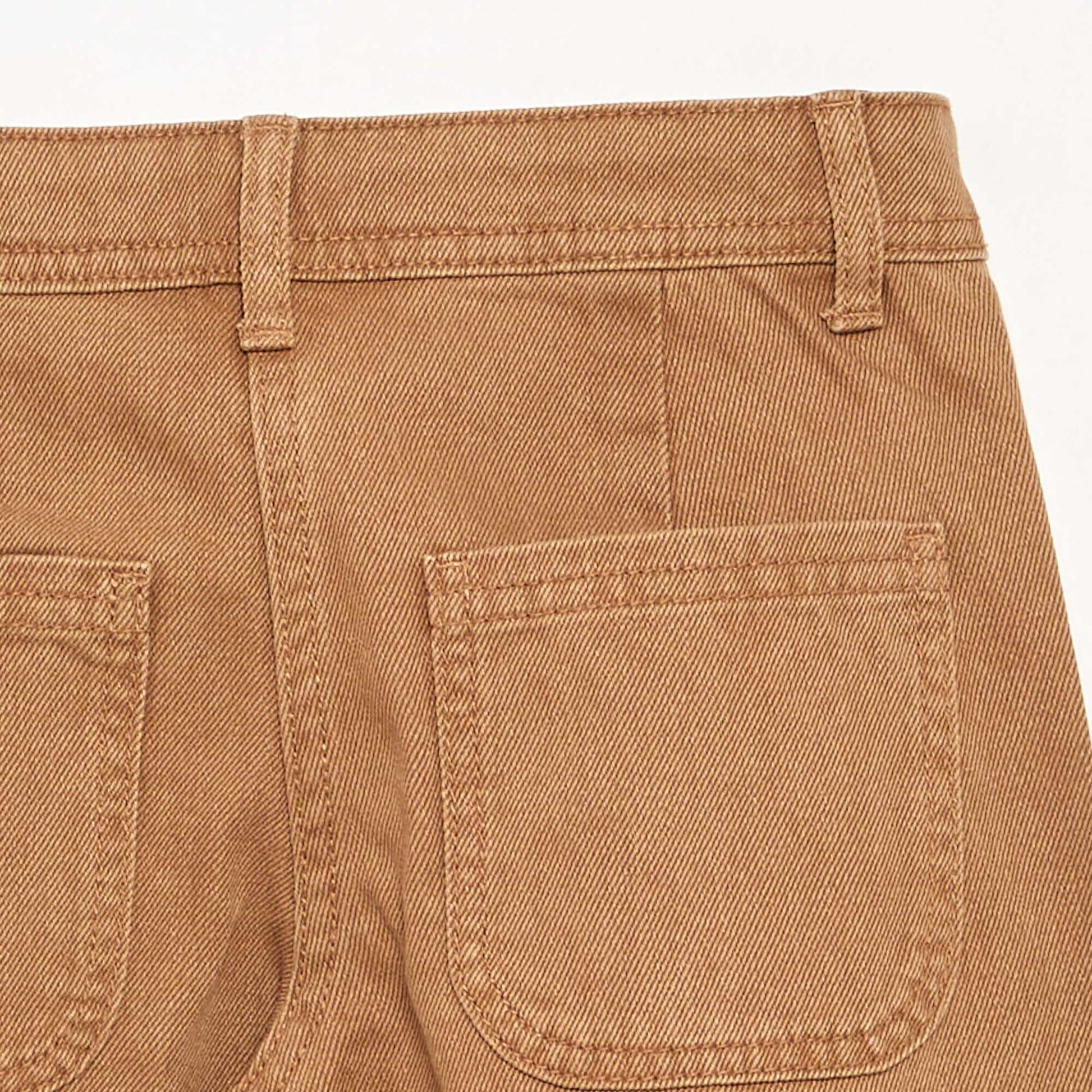 Wide-leg trousers with 'flower' embroidery BROWN