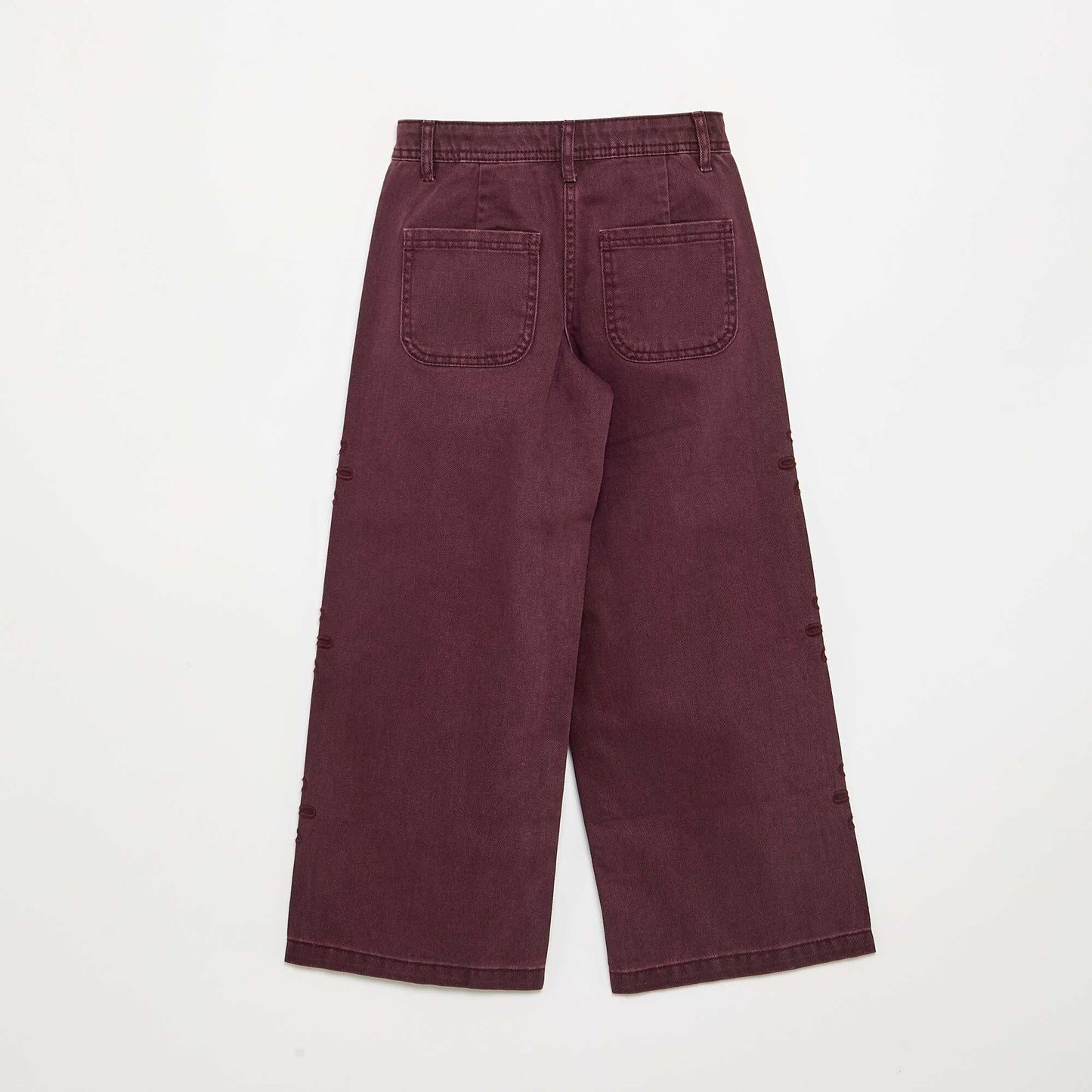 Wide-leg trousers with 'flower' embroidery PURPLE