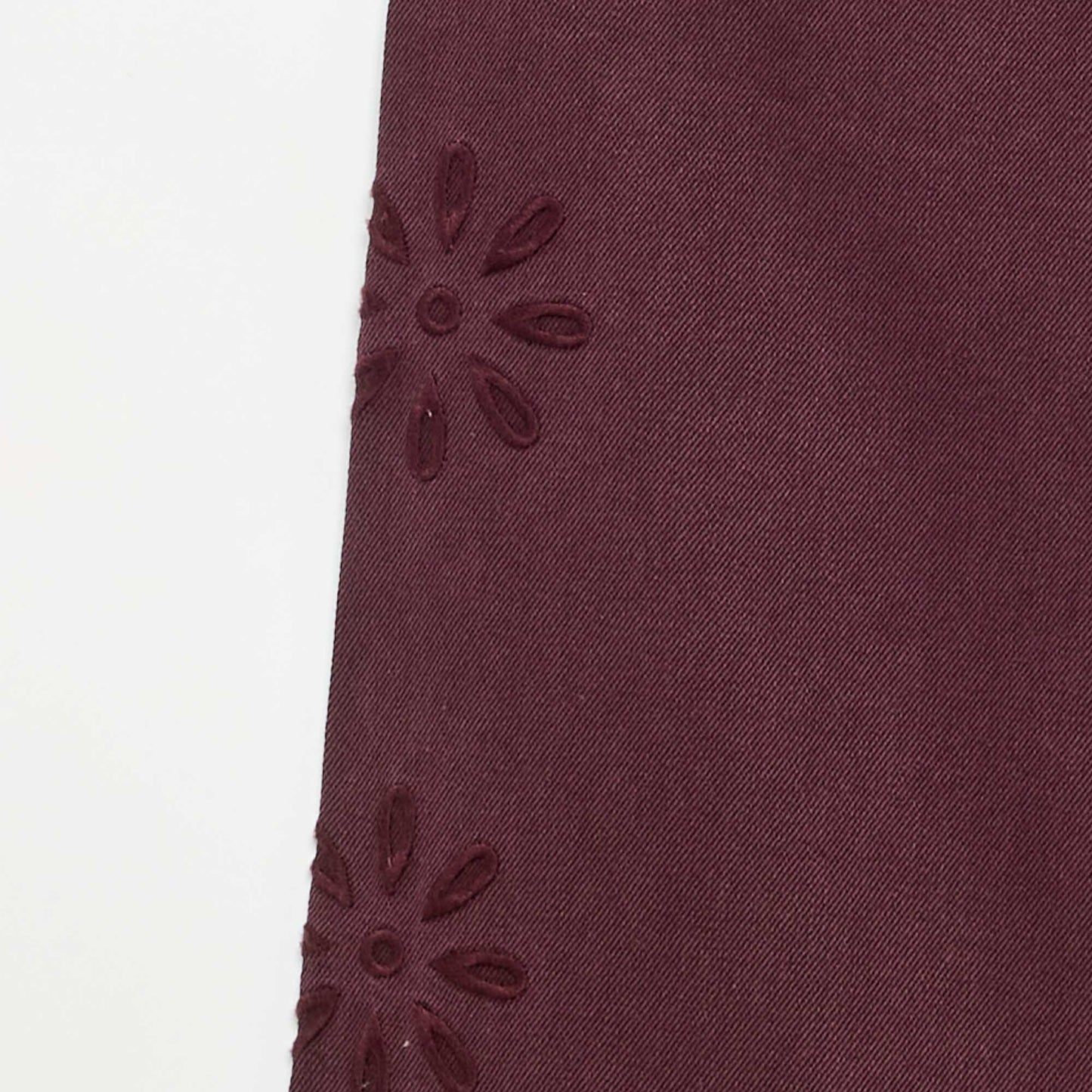 Wide-leg trousers with 'flower' embroidery PURPLE