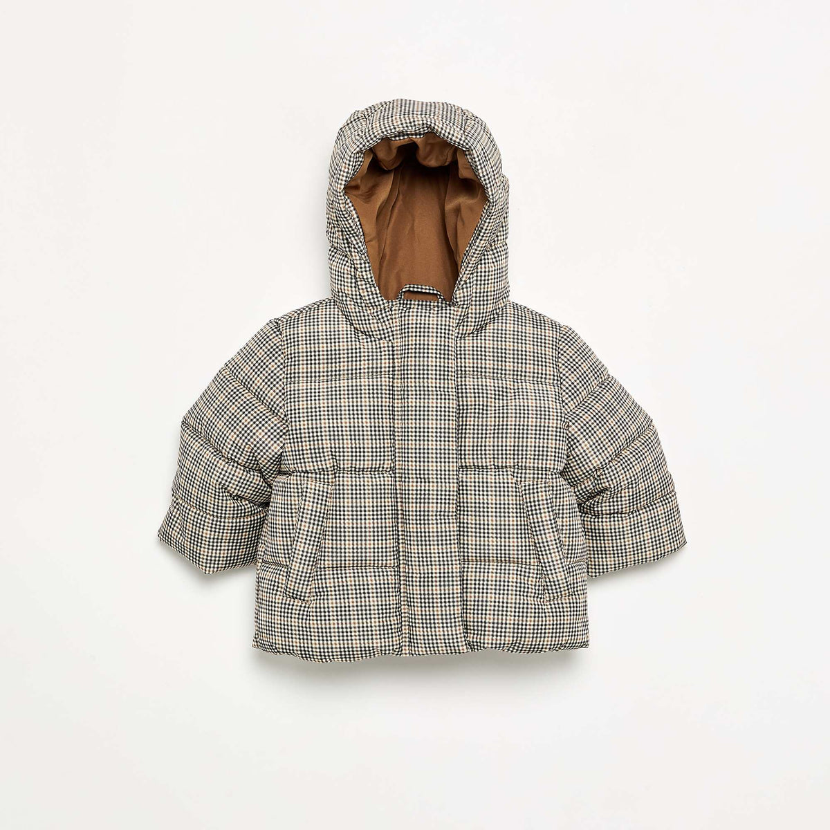 Quilted Hooded Puffer Jacket BROWN