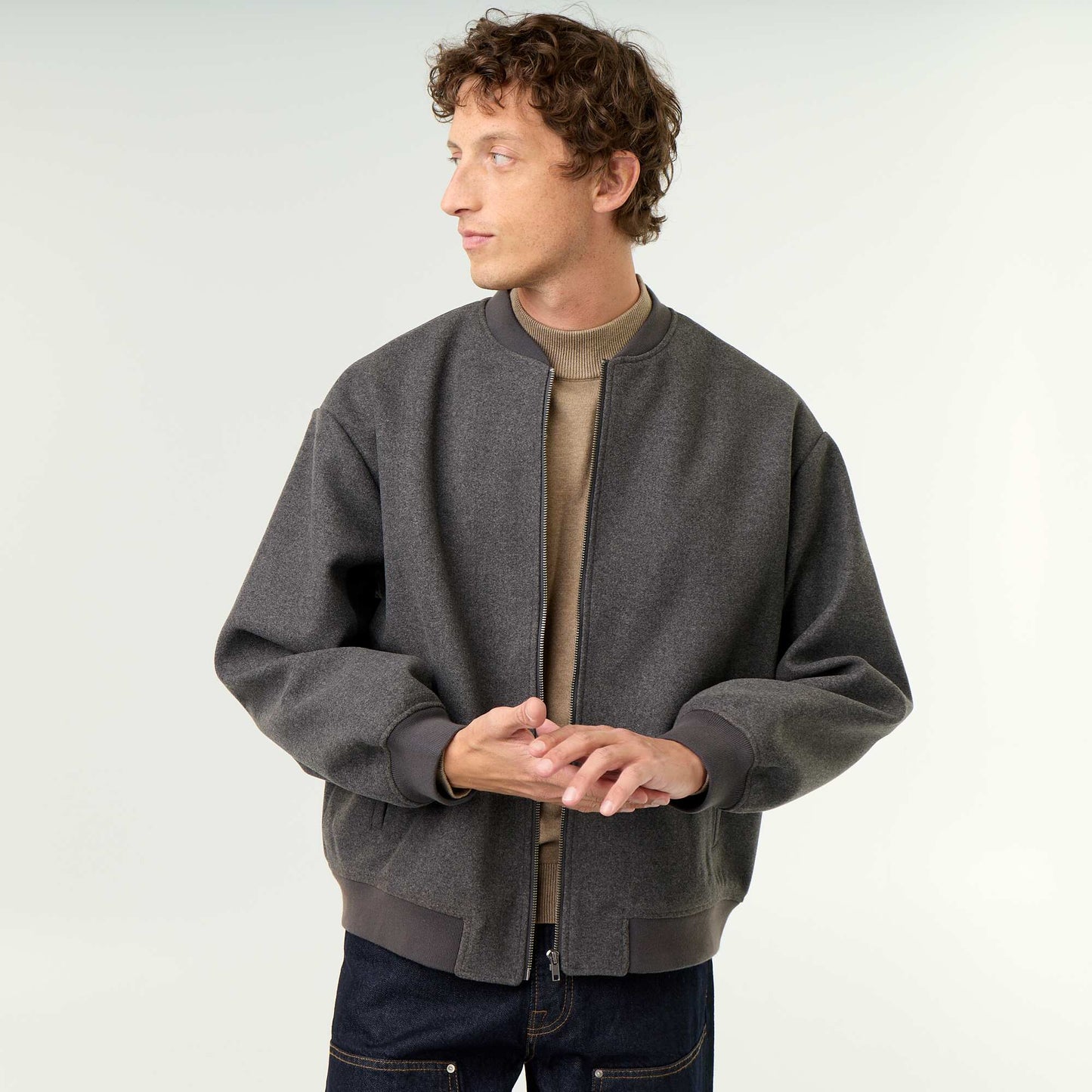 Faux Wool Jacket GREY
