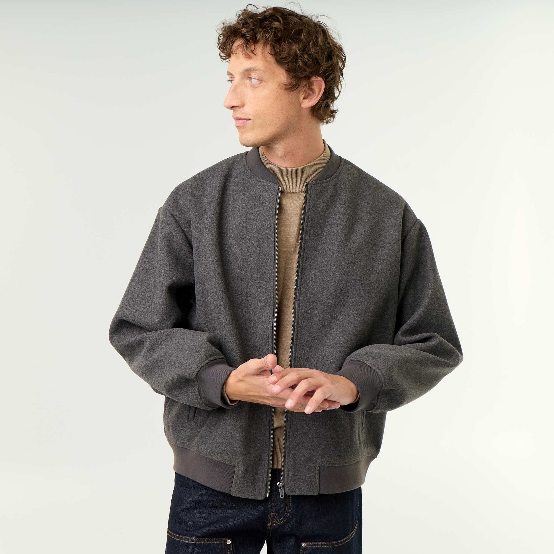 Faux Wool Jacket GREY