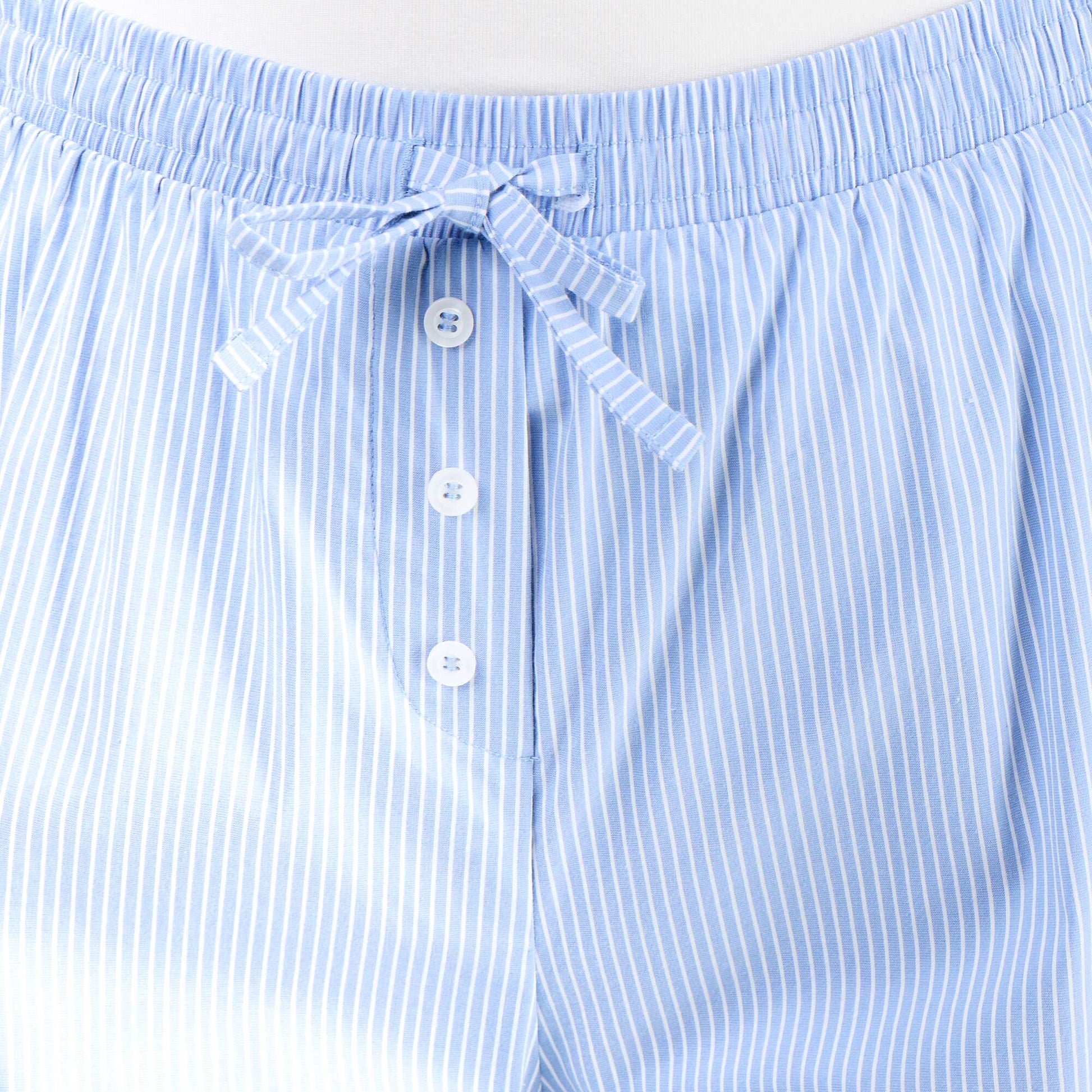 Striped Balloon Fit Wide-Leg Trousers BLUE