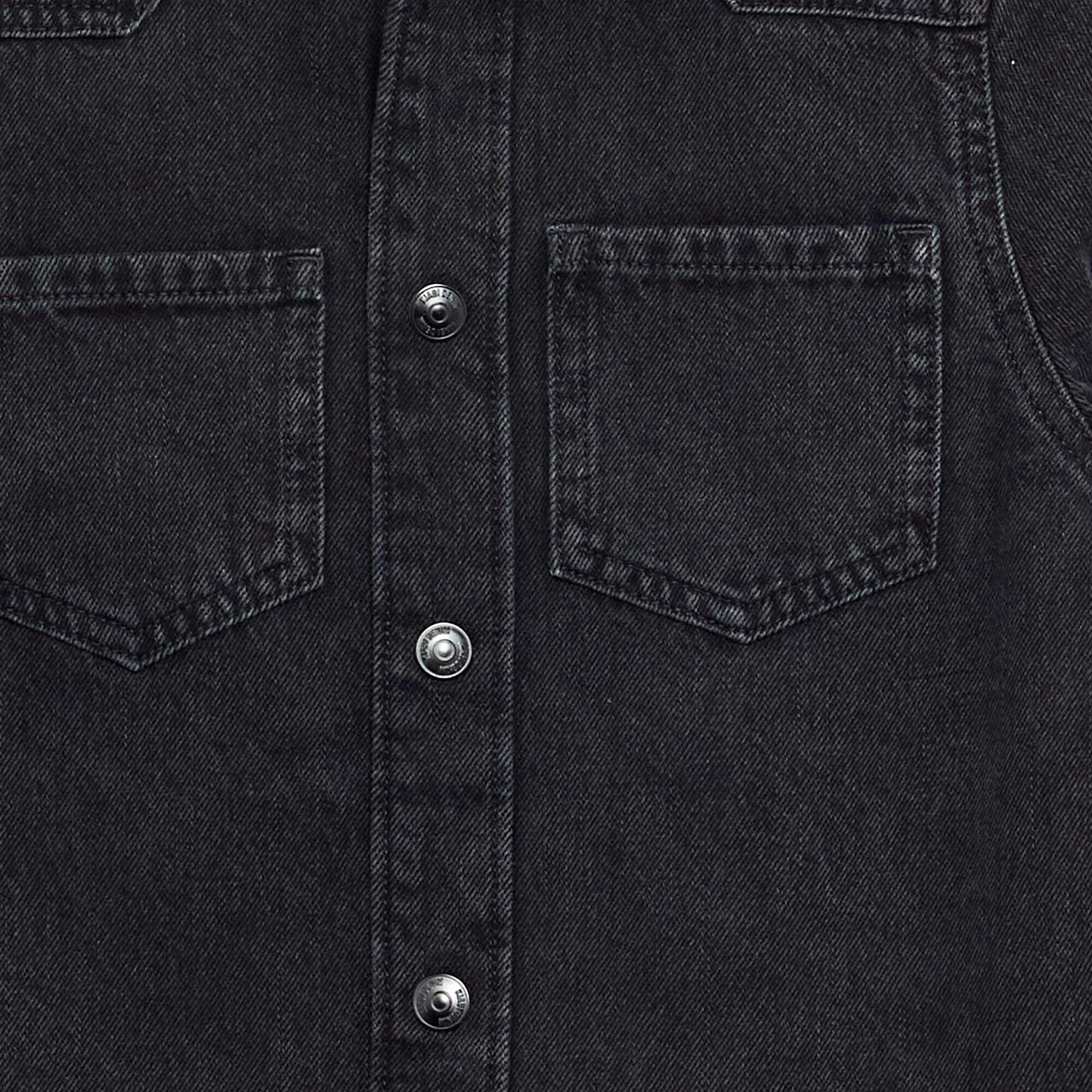 Denim hooded shirt BLACK