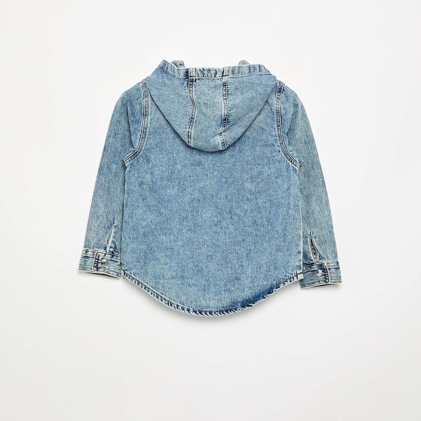 Denim hooded shirt BLUE