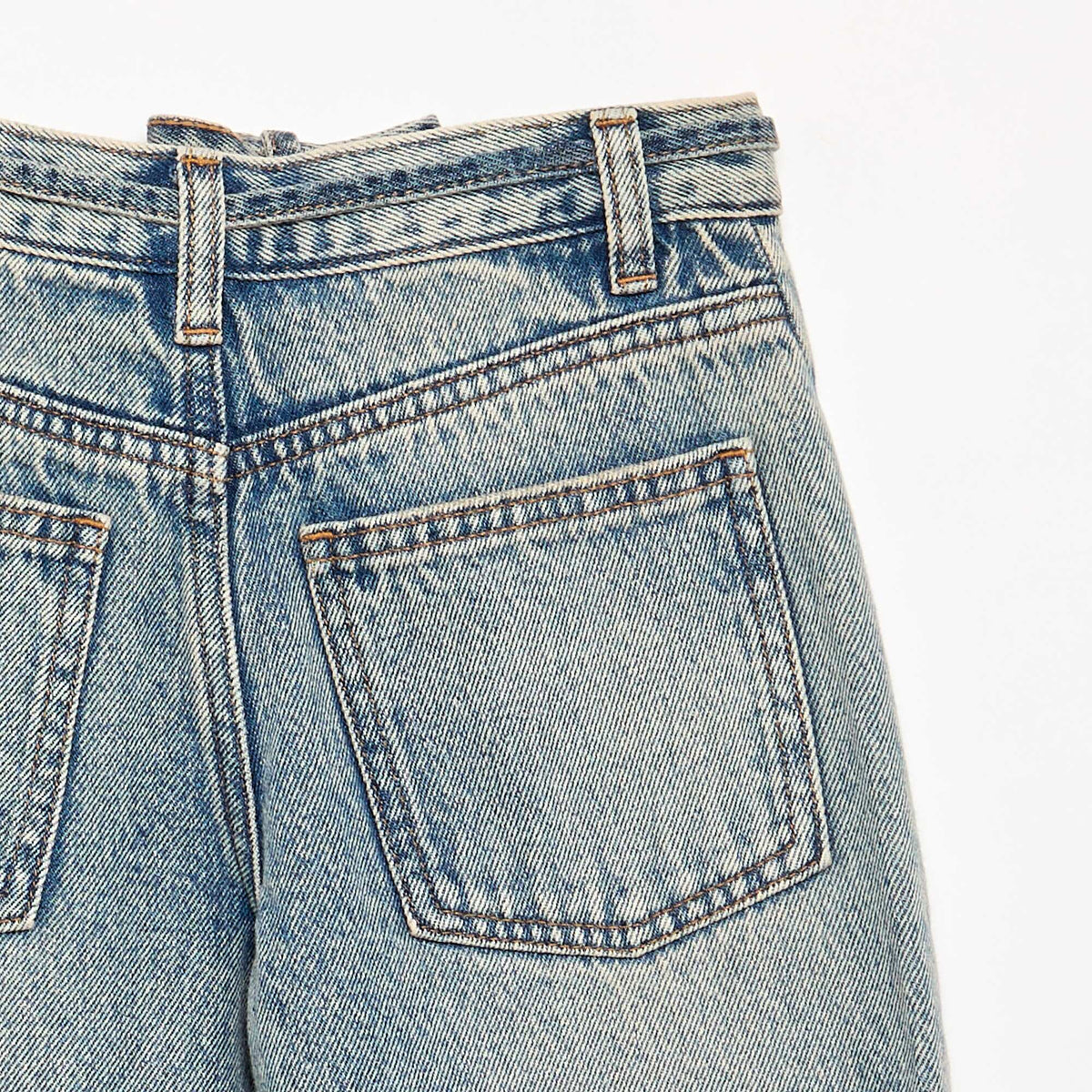 Barrel fit denim trousers with belt BLUE