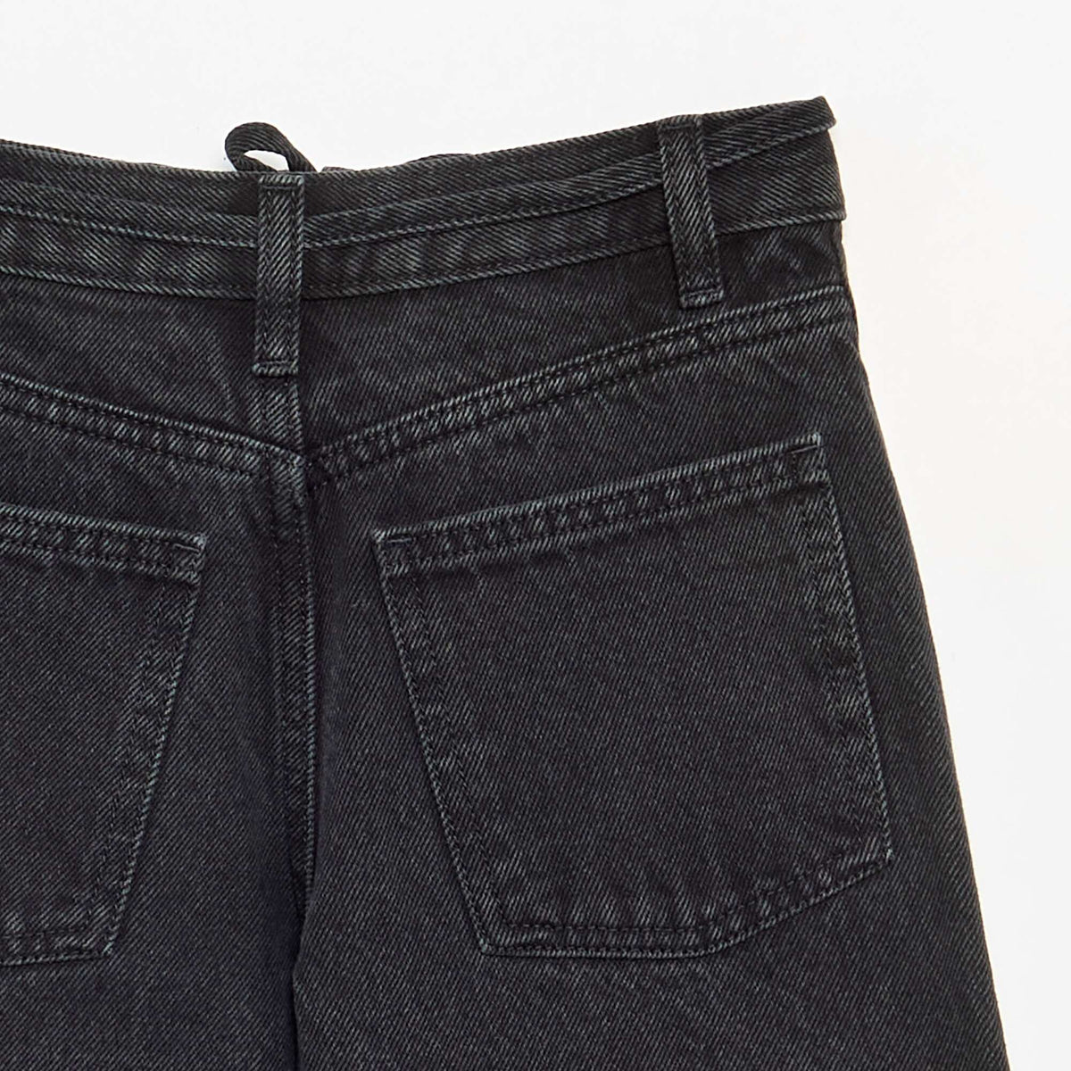 Barrel fit denim trousers with belt BLACK