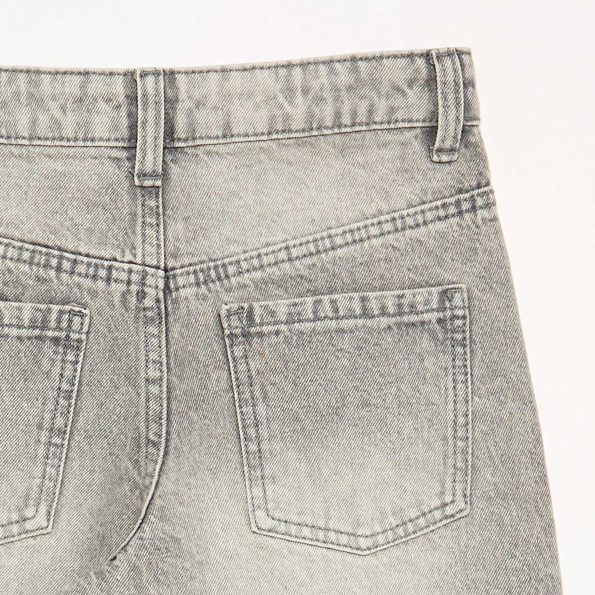 Wide Leg Trousers with Decorative Studs GREY