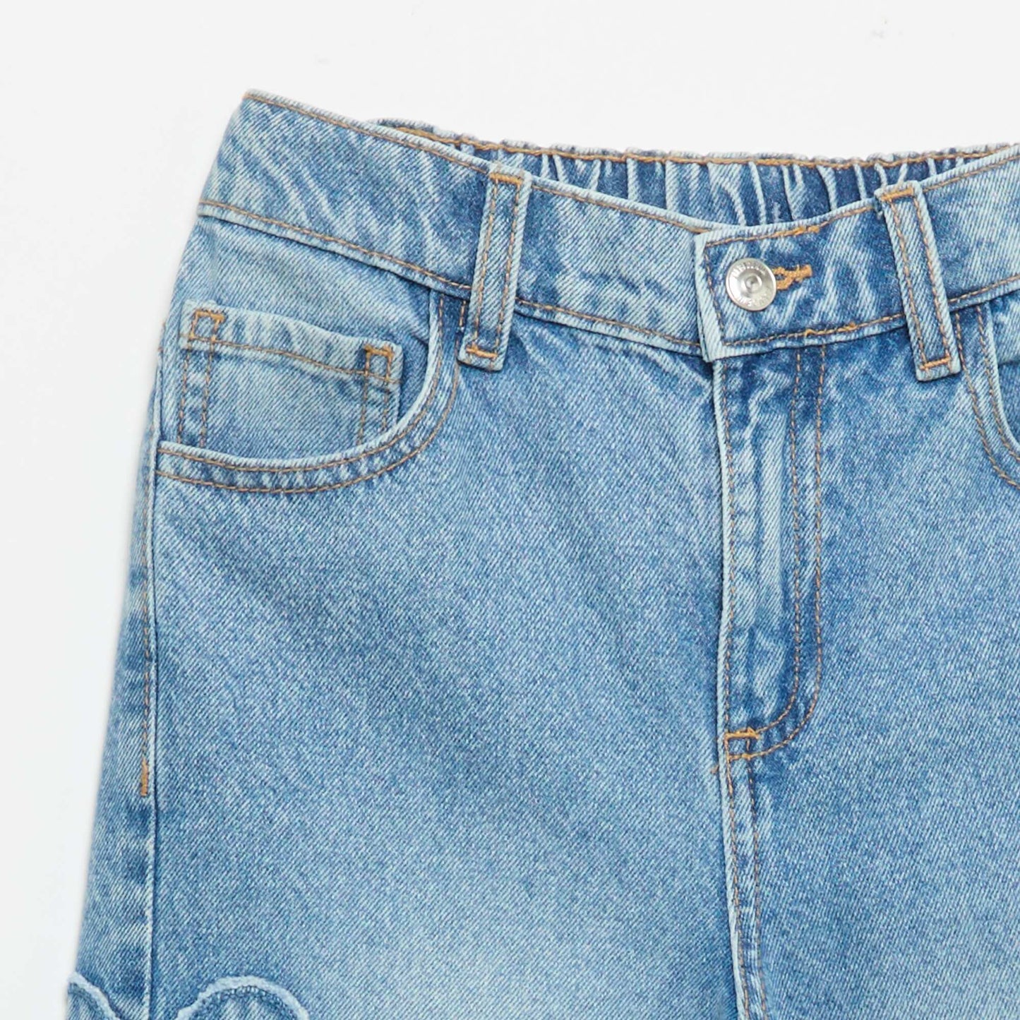 Embroidered Wide Leg Trousers BLUE