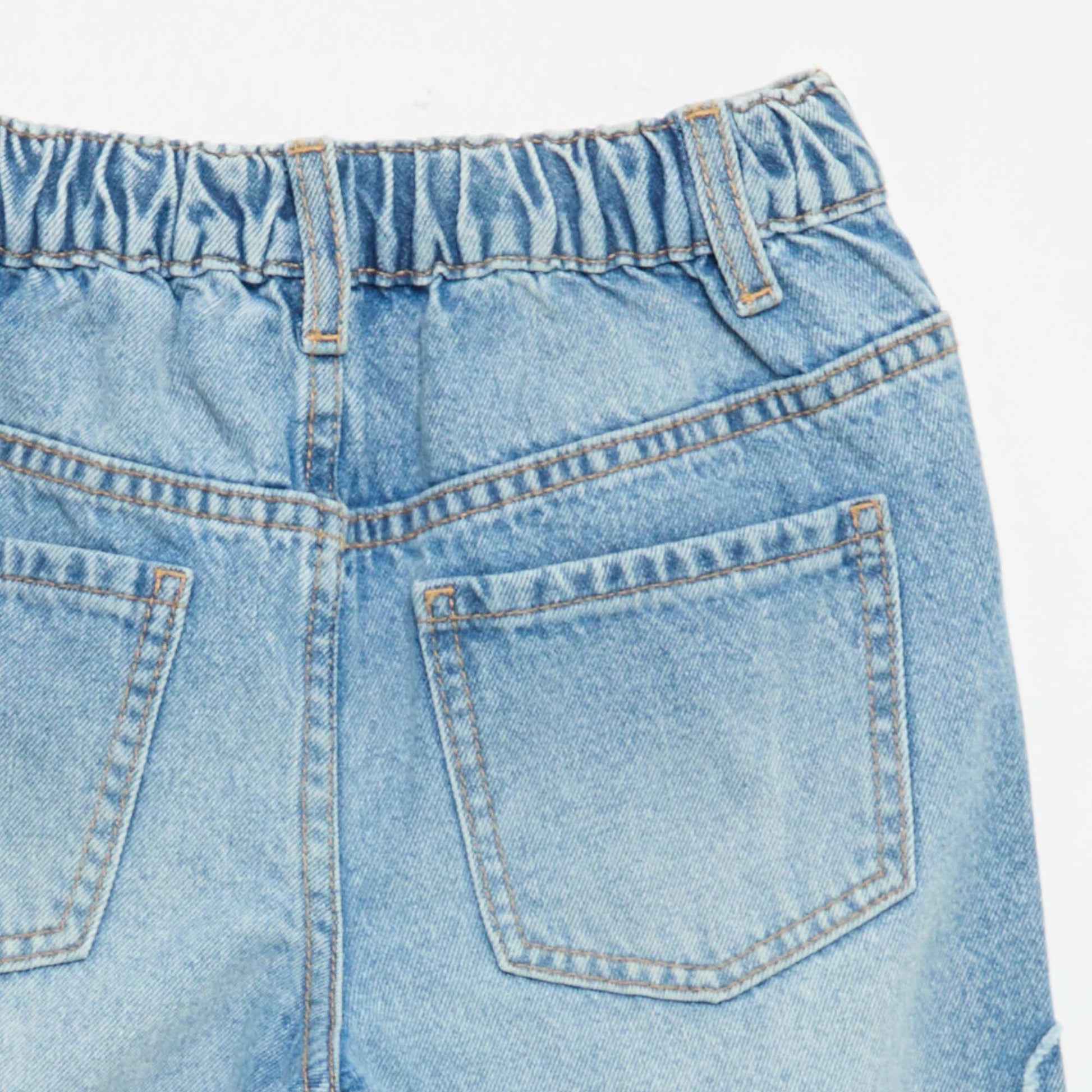 Embroidered Wide Leg Trousers BLUE