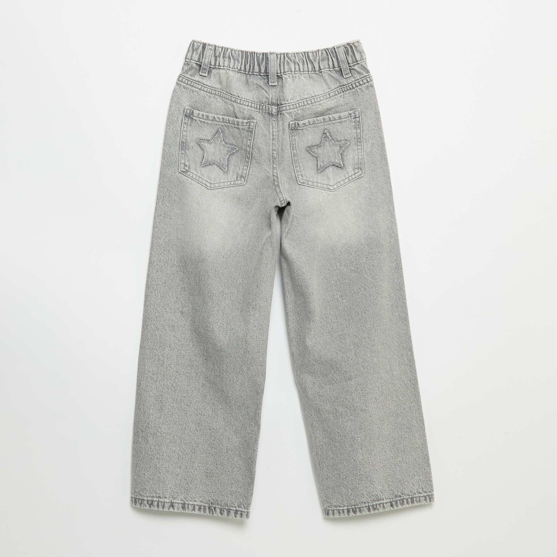 Embroidered Wide Leg Trousers GREY