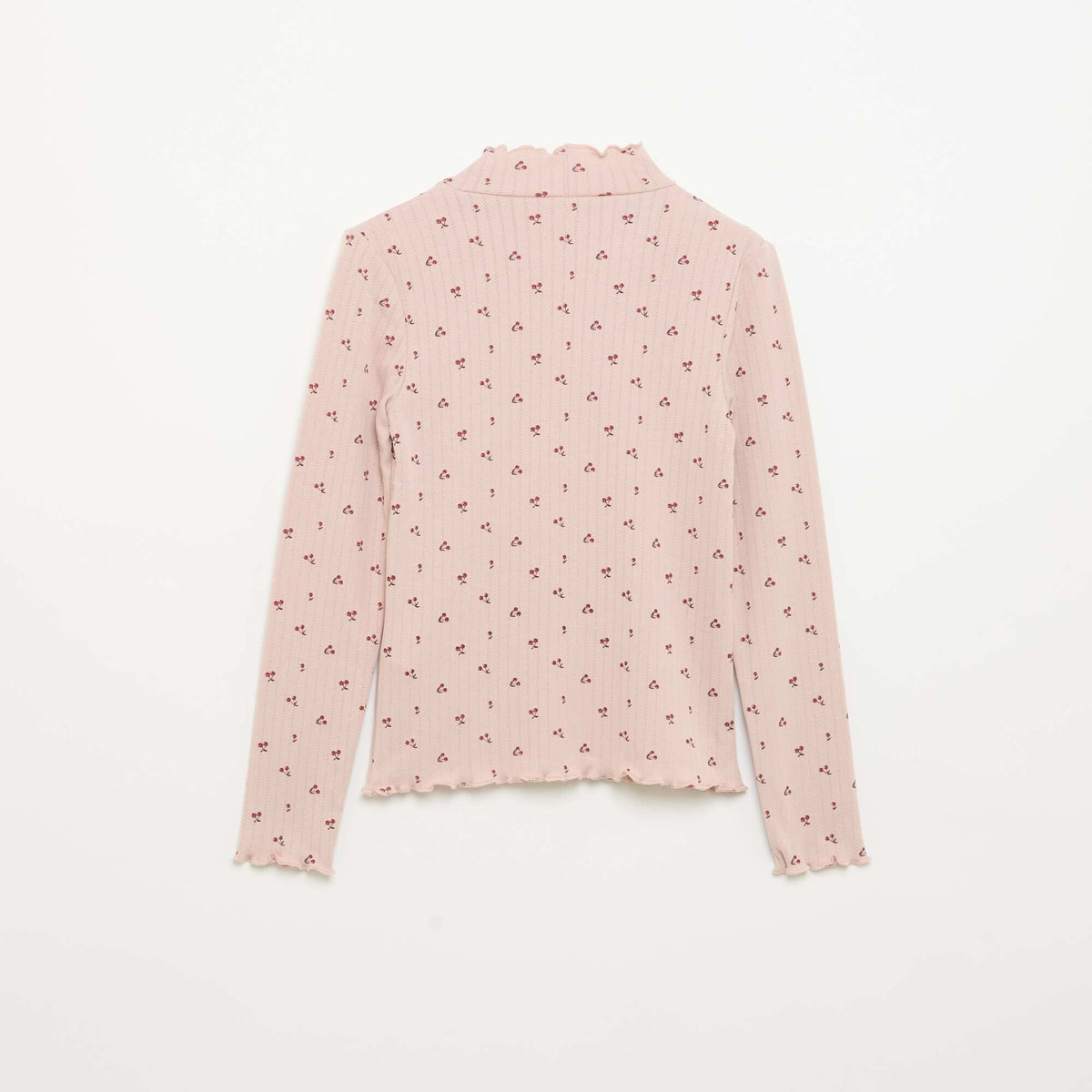 Pack of 2 Fancy Knit T-shirts with Wavy Finishes PINK