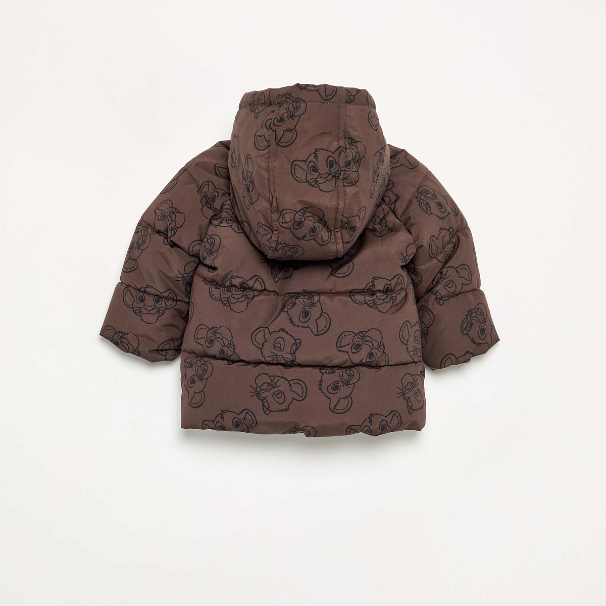 Disney 'The Lion King' Hooded Puffer Jacket BROWN