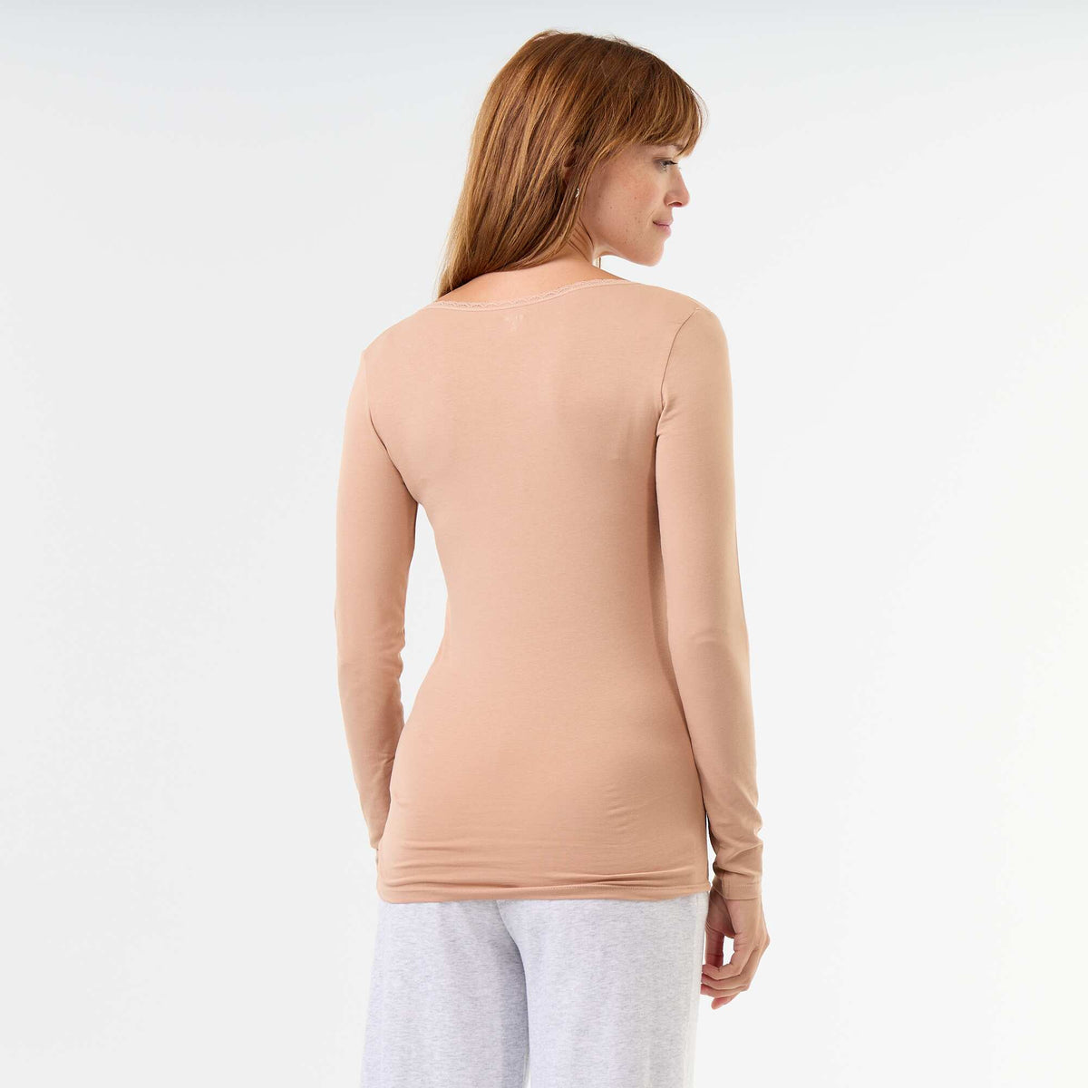Women's Lace-Trim Round-Neck Night Tee Pack BEIGE