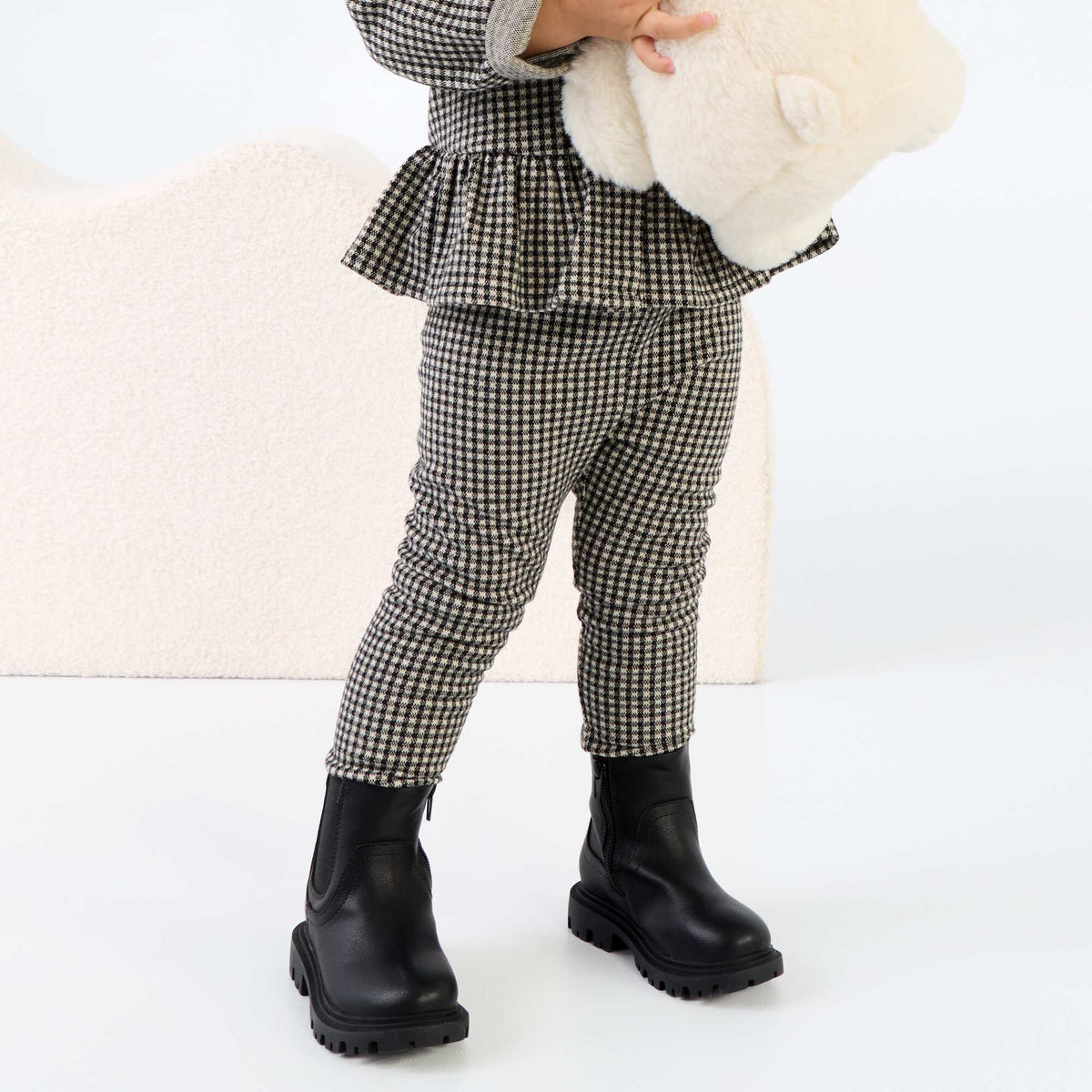 Brushed flannel leggings BLACK