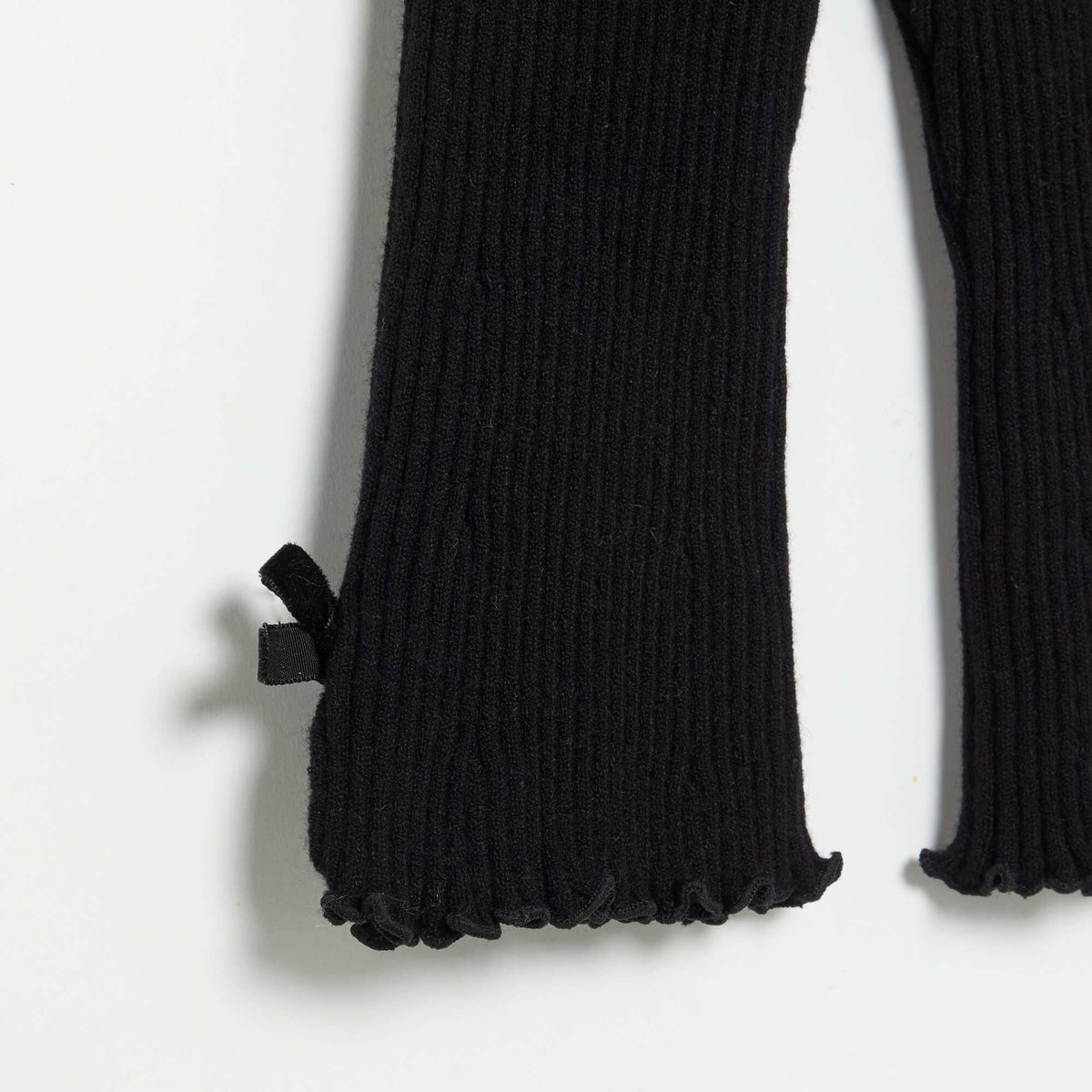 Ribbed Compact Knit Leggings BLACK