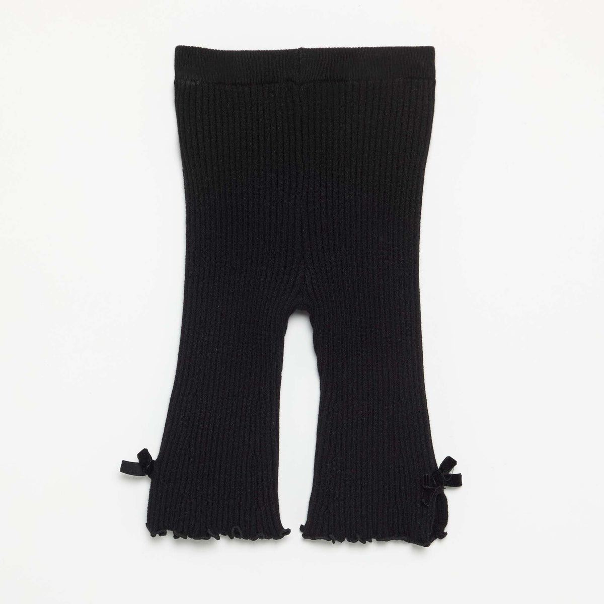 Ribbed Compact Knit Leggings BLACK