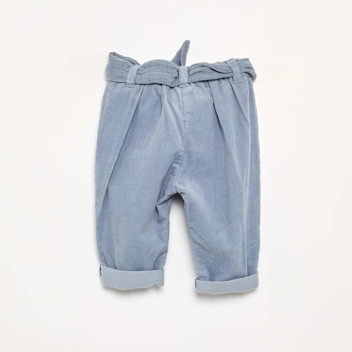 Velvet Trousers with Embroidered Pockets BLUE