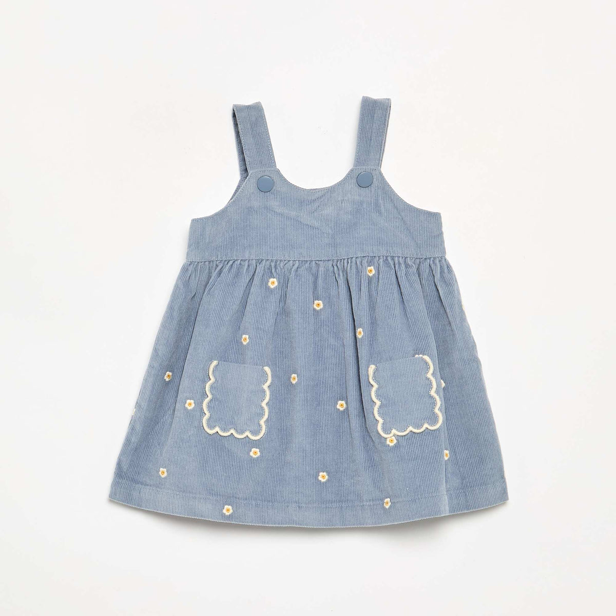 Corduroy Pinafore Dress BLUE