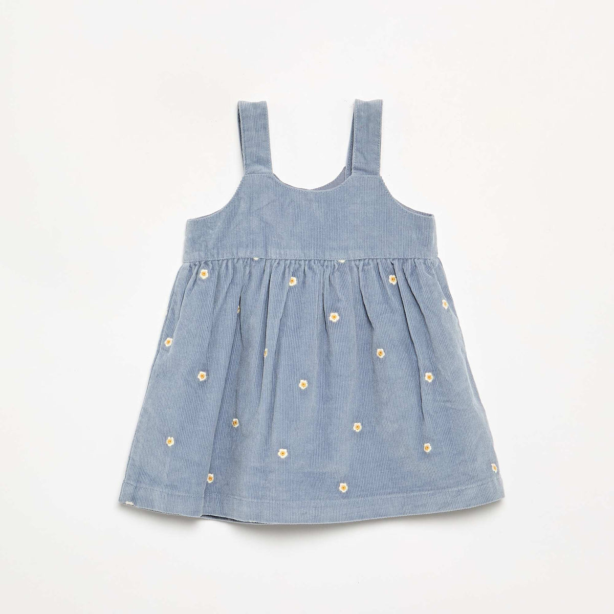 Corduroy Pinafore Dress BLUE