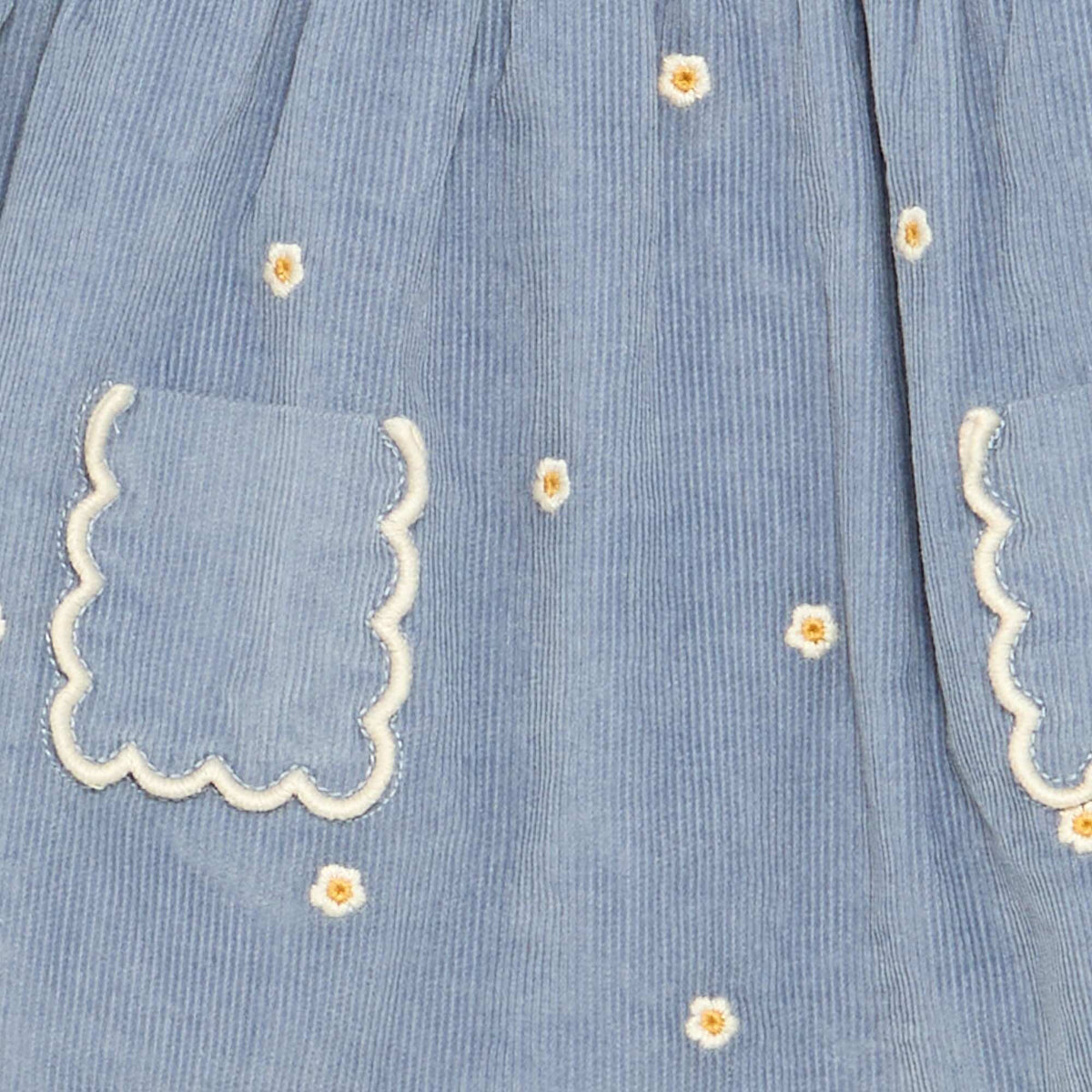 Corduroy Pinafore Dress BLUE