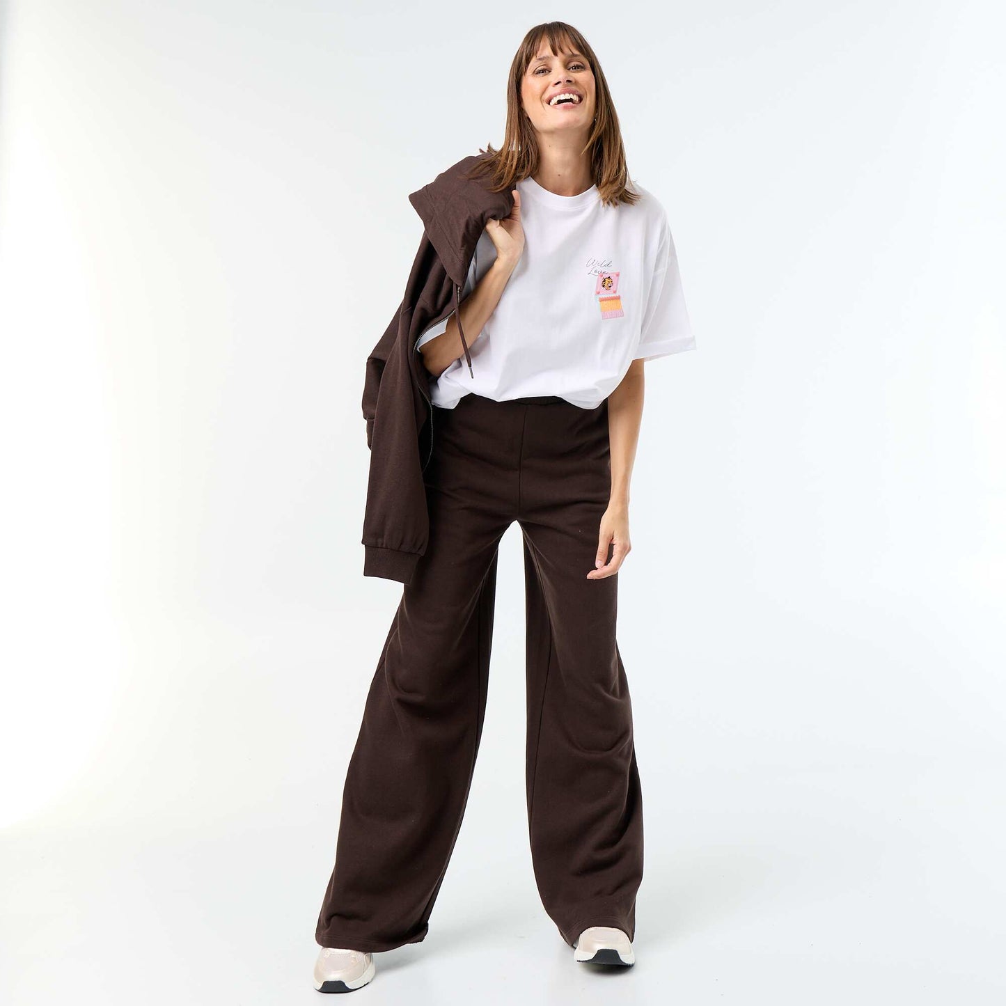 Oversized T-shirt with Back Print WHITE