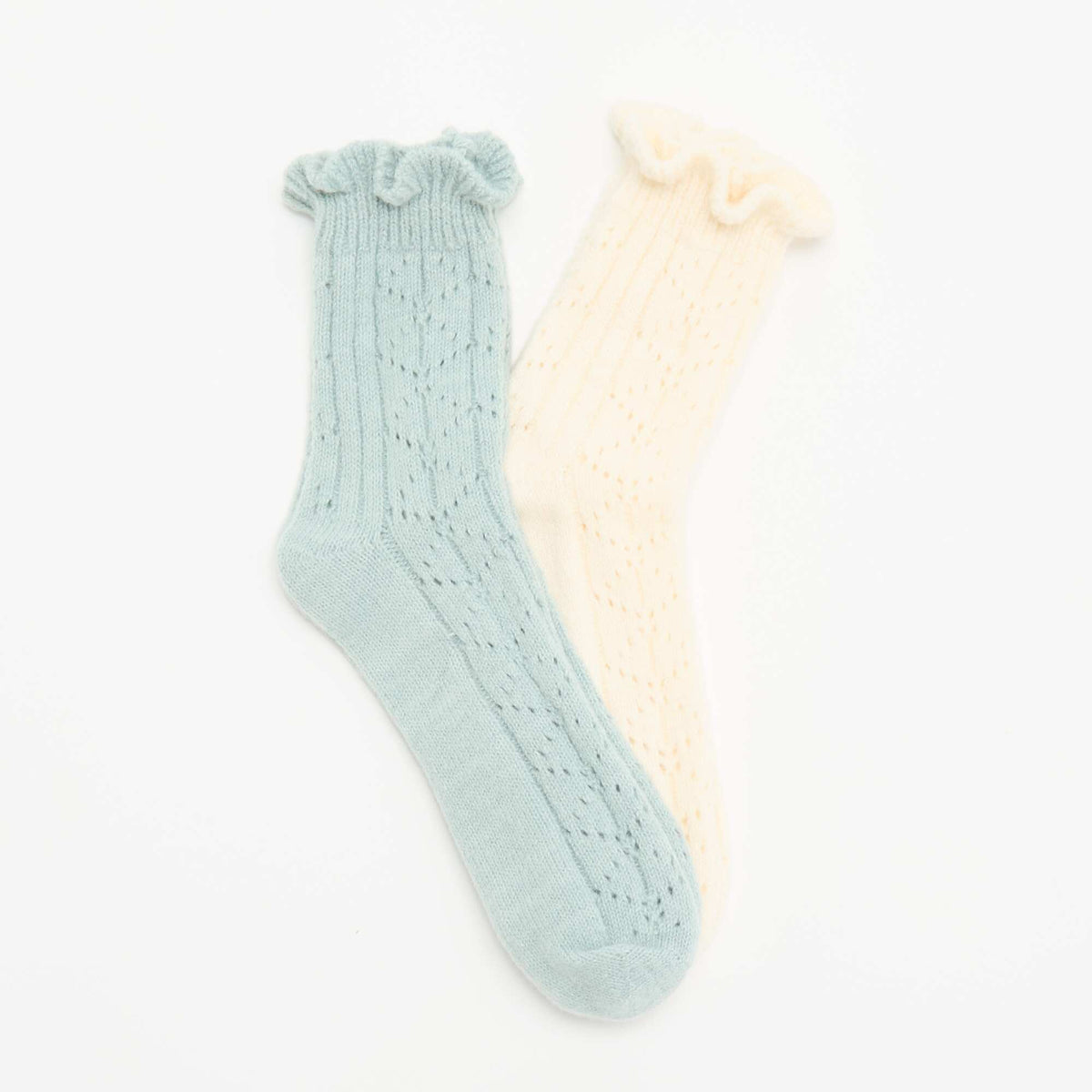 2-Pack of Decorative Ankle Socks WHITE