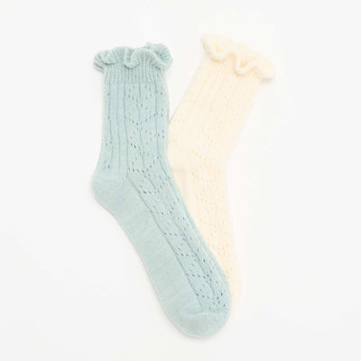 2-Pack of Decorative Ankle Socks WHITE