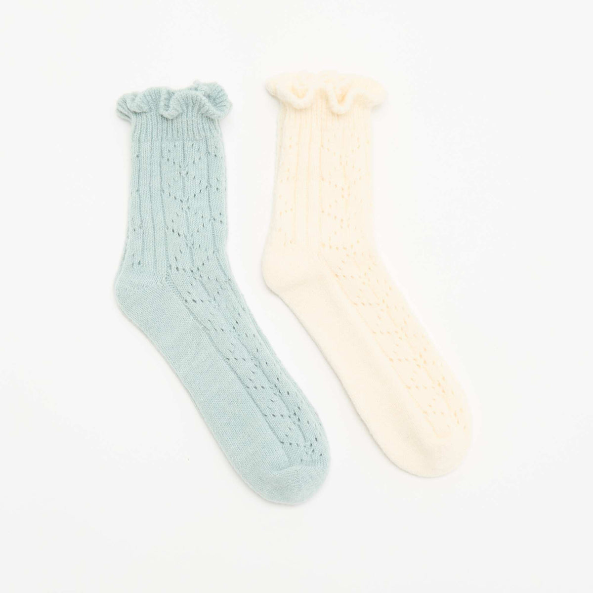 2-Pack of Decorative Ankle Socks WHITE