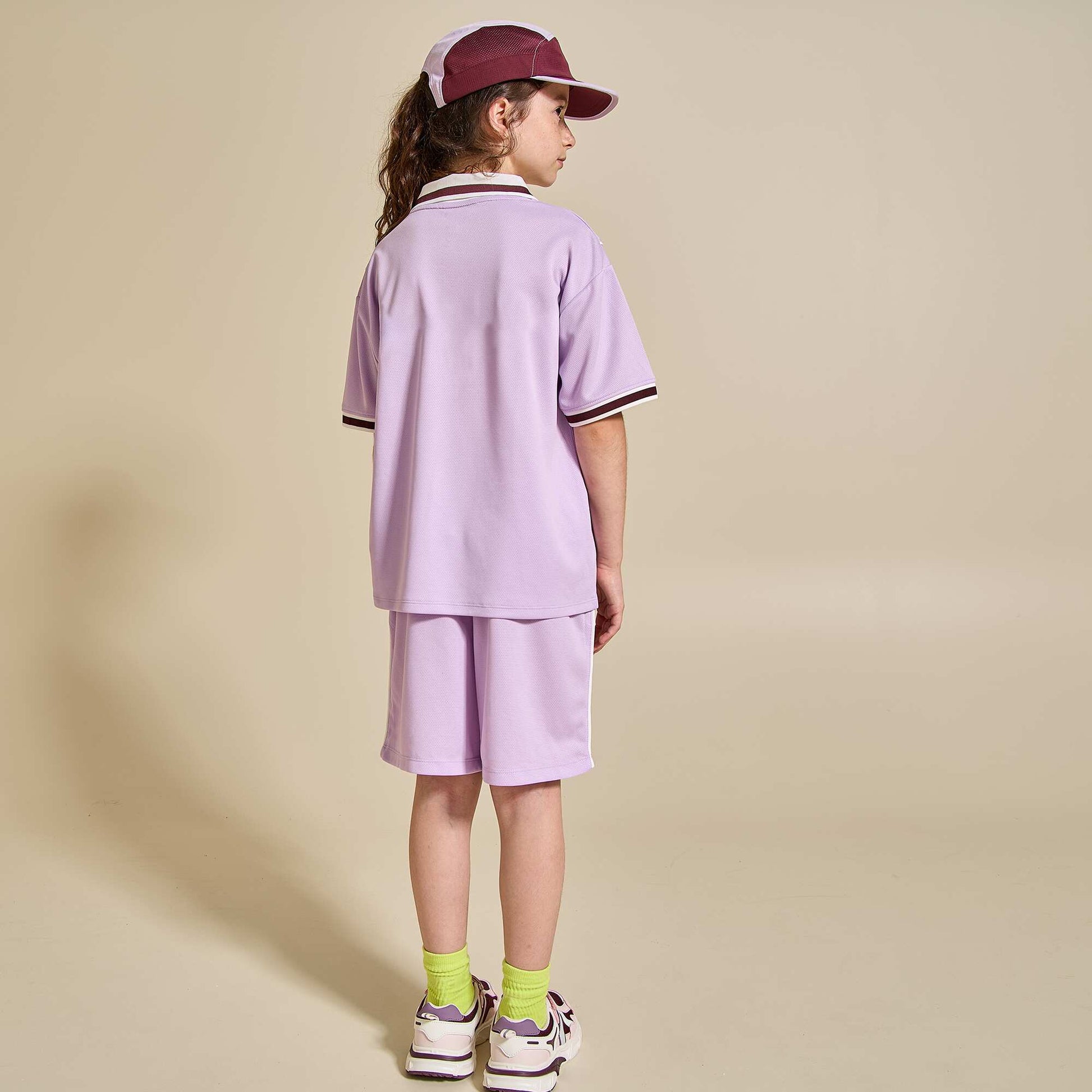 T-shirt and shorts sports set PURPLE