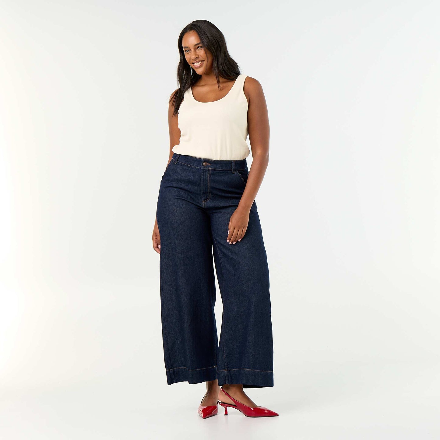 Denim wide leg jeans BLUE