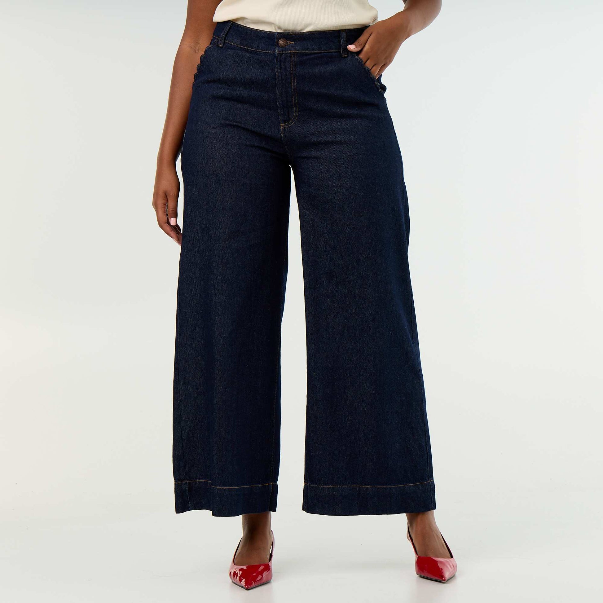 Denim wide leg jeans BLUE