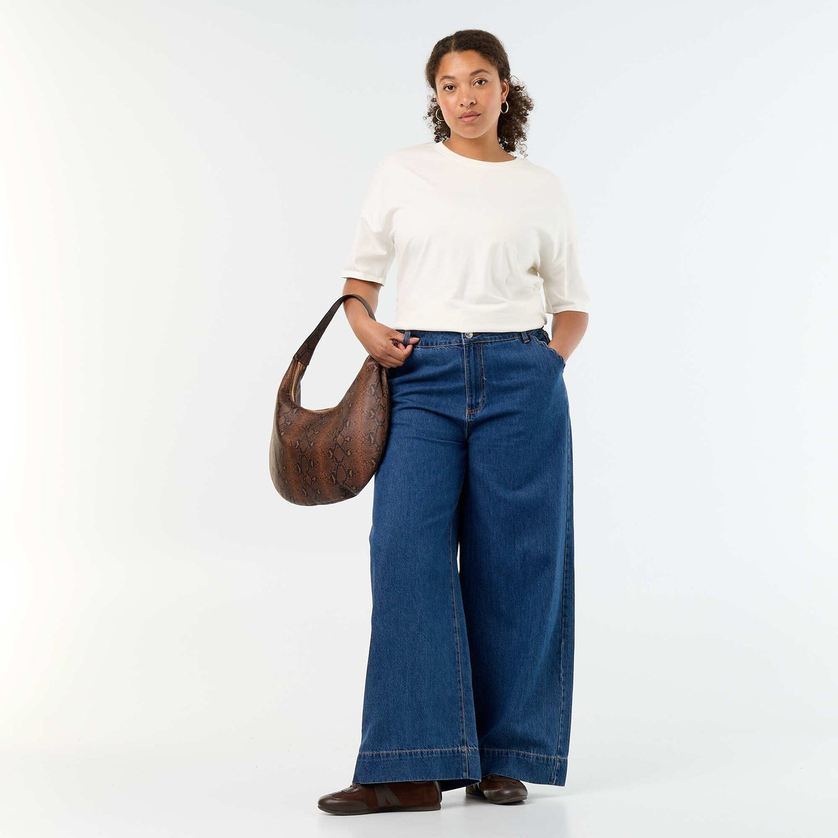 Denim wide leg jeans BLUE