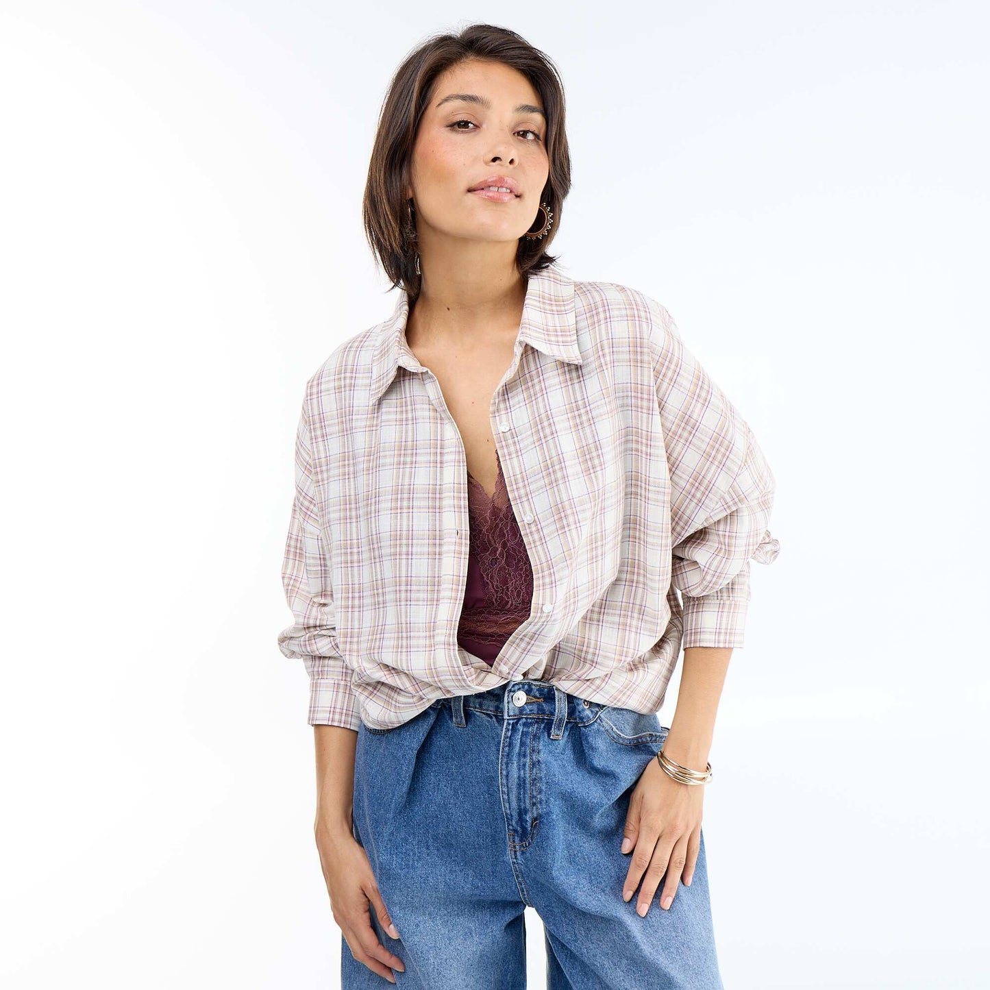 Plaid Shirt BEIGE