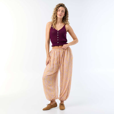 Lightweight balloon-fit trousers ORANGE
