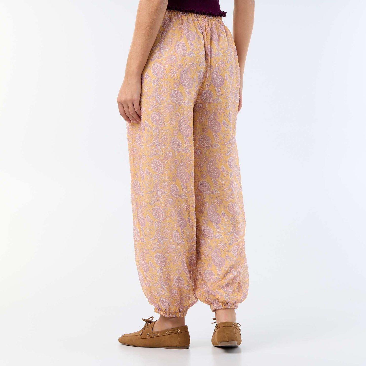 Lightweight balloon-fit trousers ORANGE