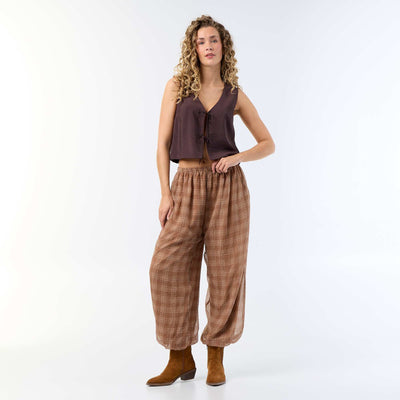 Lightweight balloon-fit trousers BEIGE