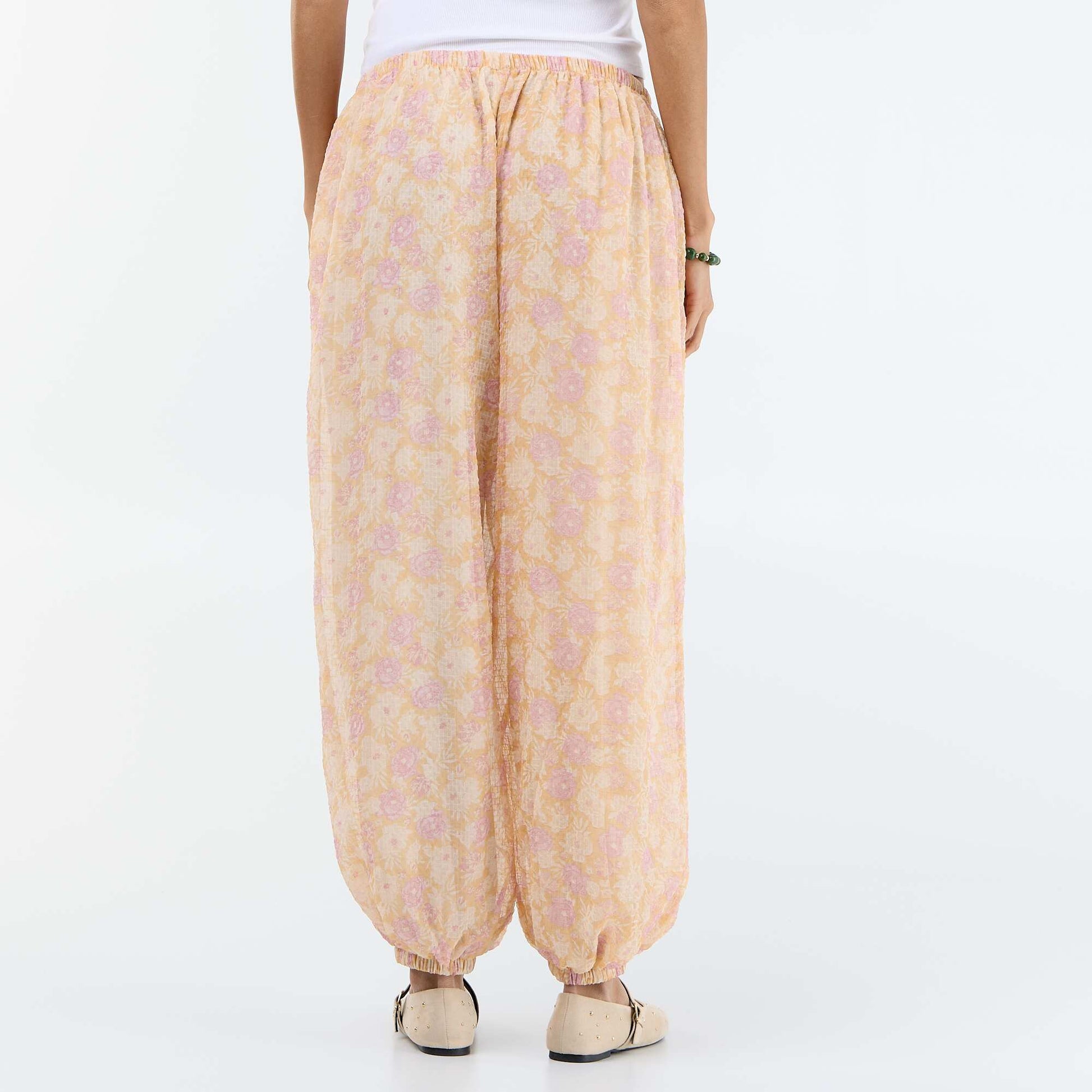 Lightweight balloon-fit trousers WHITE