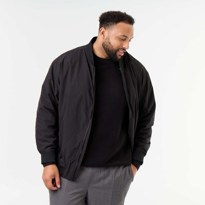 Plain Zip-Up Jacket BLACK