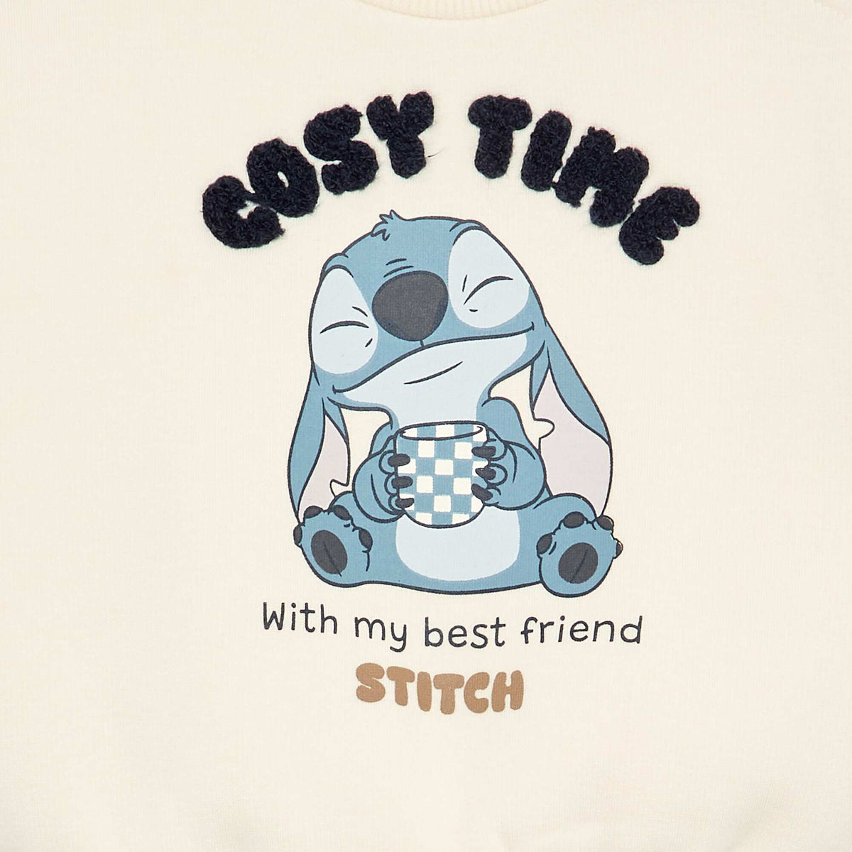 Disney 'Stitch' Crew Neck Sweatshirt BEIGE