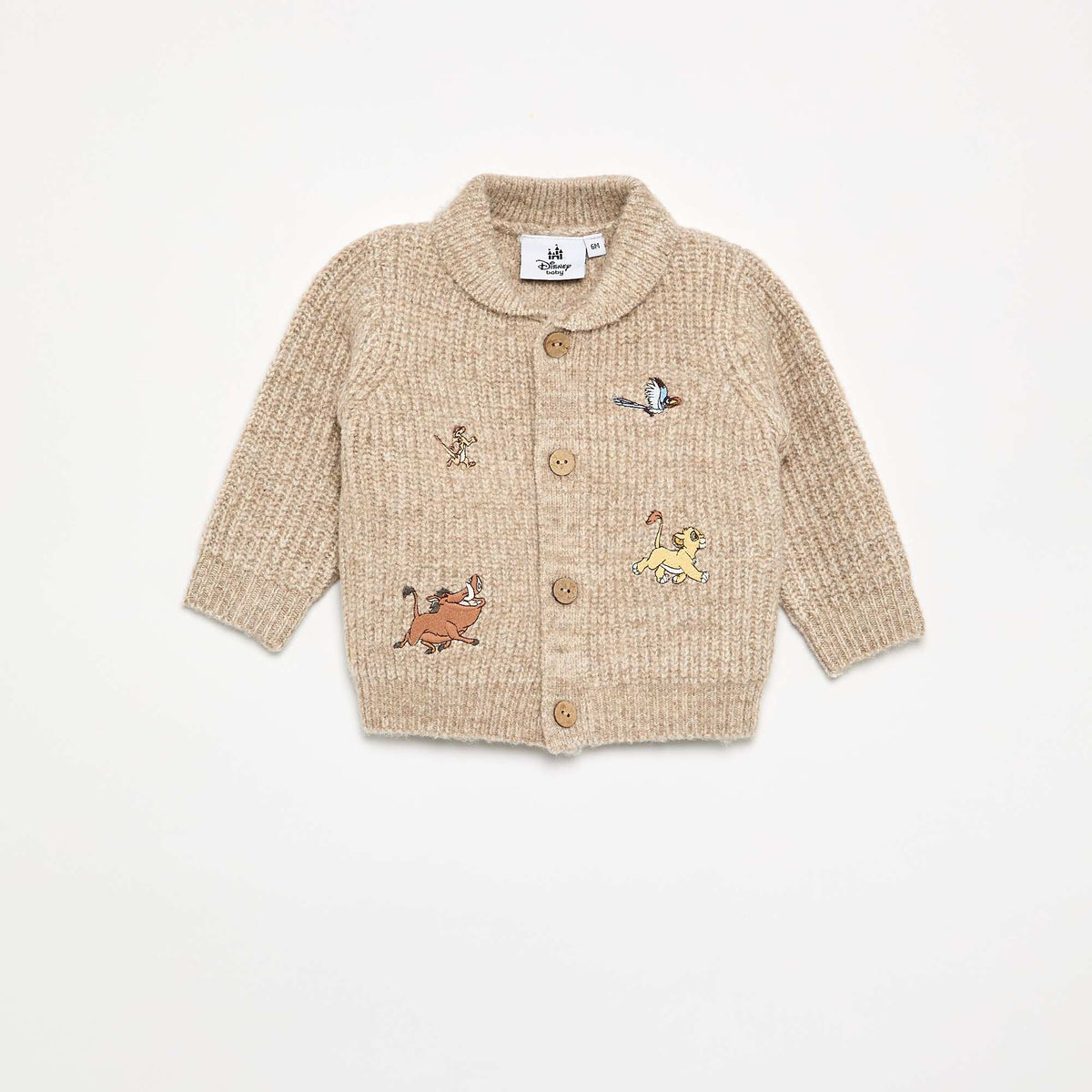 'Simba' 'Disney' Cardigan with Embroidery BEIGE