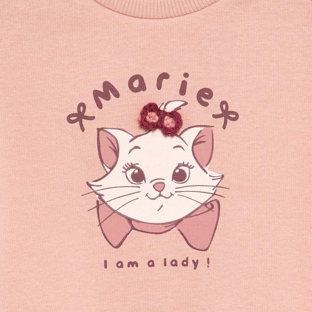 'Marie' Disney Sweatshirt with Ruffled Shoulders PINK