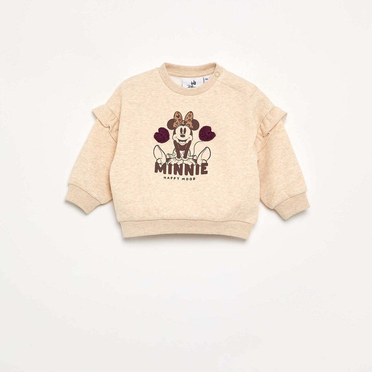 Sweatshirt \'Minnie\' \'Disney\' with ruffles on the shoulders BEIGE