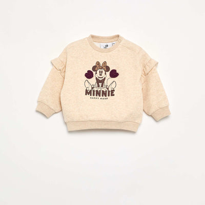 Sweatshirt \'Minnie\' \'Disney\' with ruffles on the shoulders BEIGE