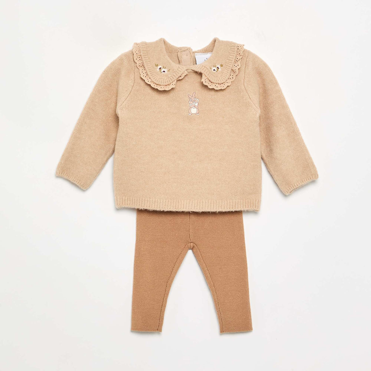 'Disney' 2-piece Knitted Set - Sweater + Leggings BEIGE