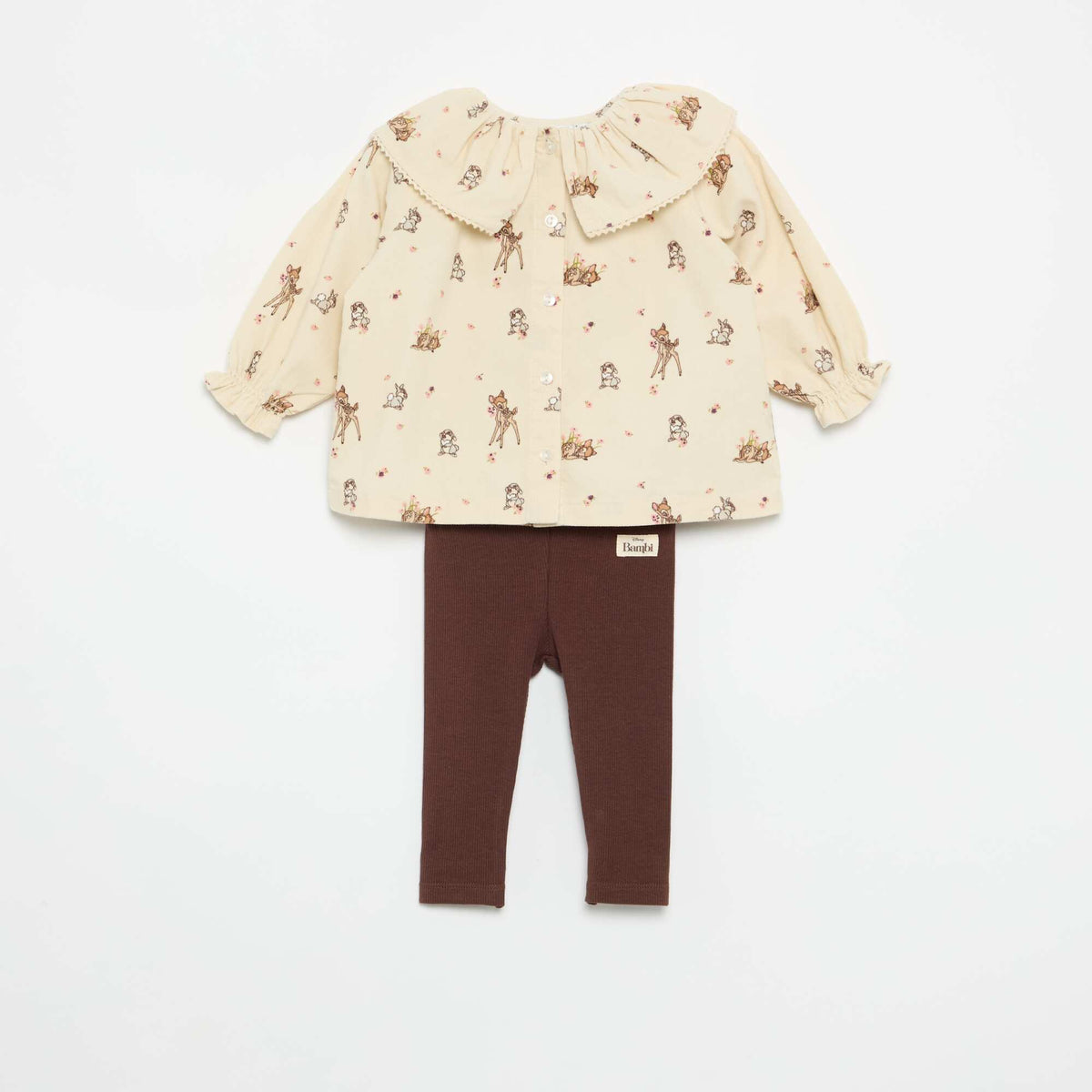 'Disney' 'Bambi' 2-Piece Set - Shirt + Leggings BEIGE