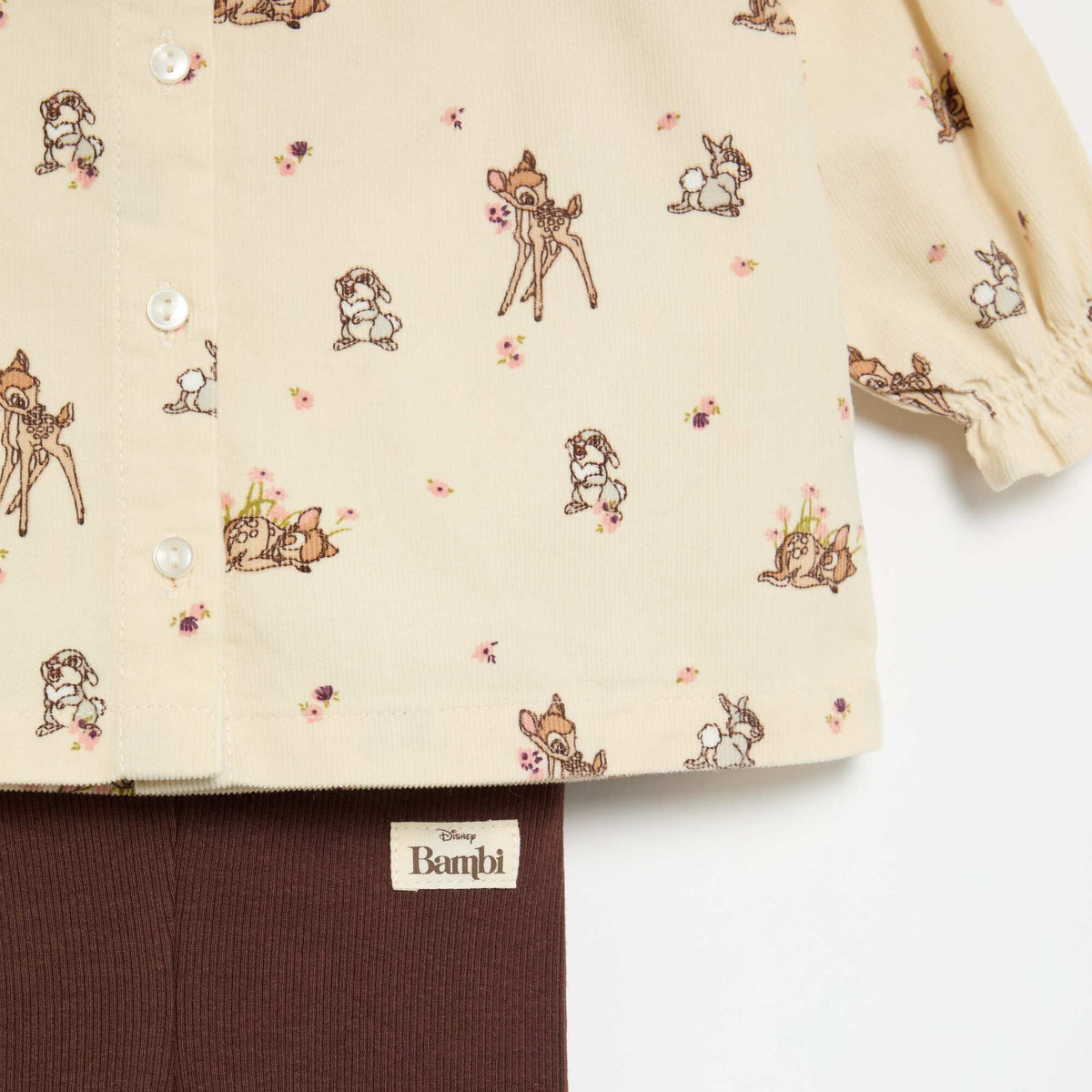 'Disney' 'Bambi' 2-Piece Set - Shirt + Leggings BEIGE