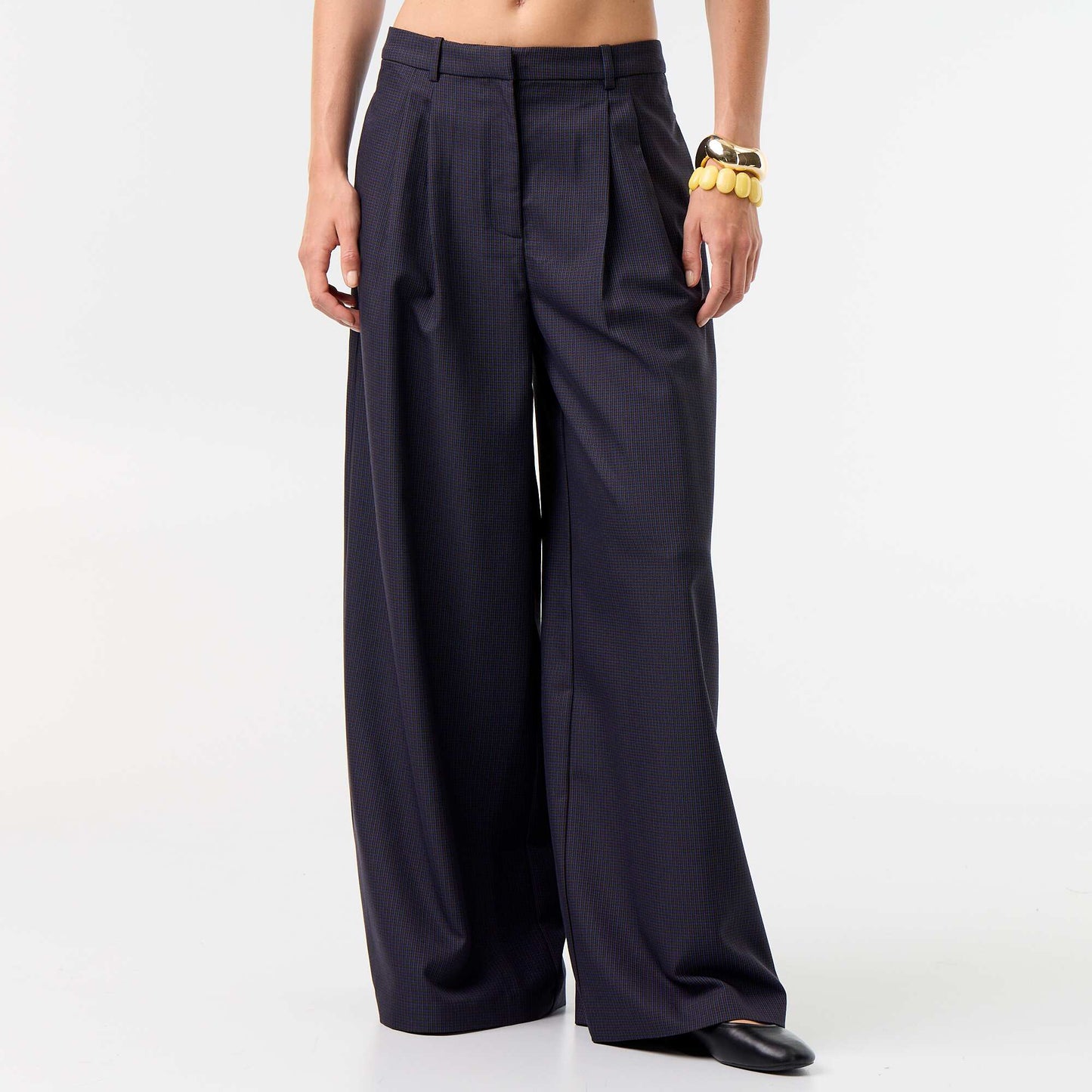 High-waisted wide-leg pants BLUE